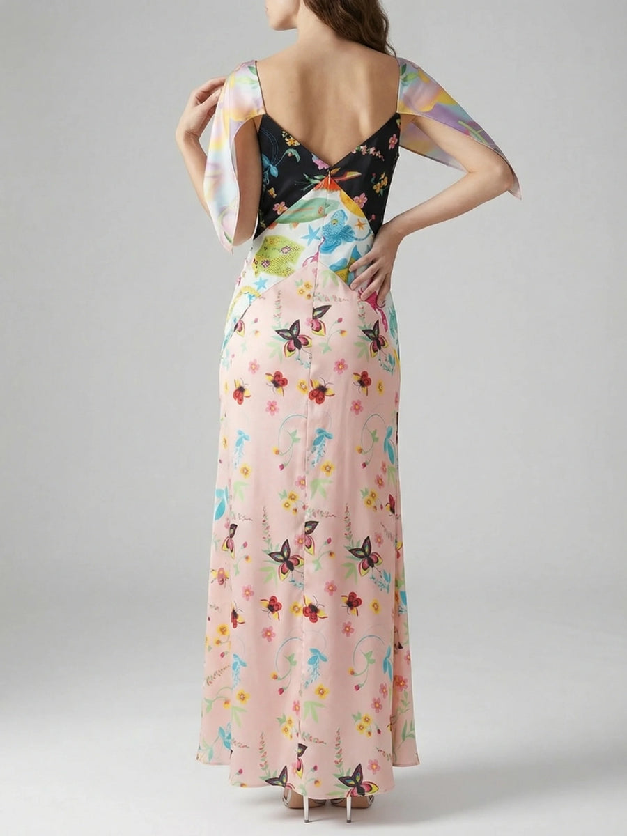 miami maxi dresses Samantha V Shaped Neckline Multi-Coloured Dress – Sample xx_less$10 Name/Description:Hannah Deposit - Silk Chiffon + Alençon Lace Gown with Lace Trim Veil Brass & Roe The Perfect for those who
