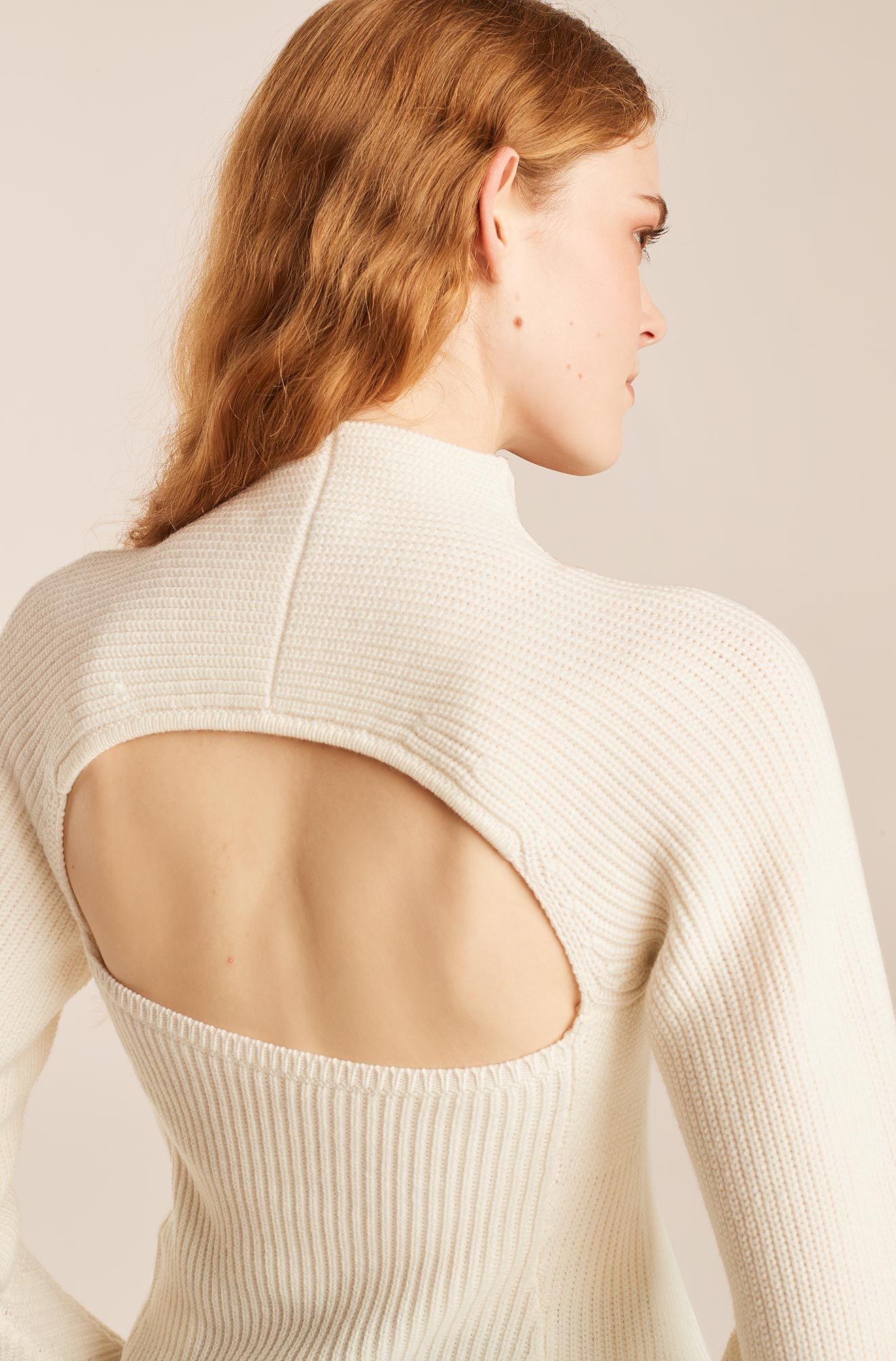 Backless Mock Neck