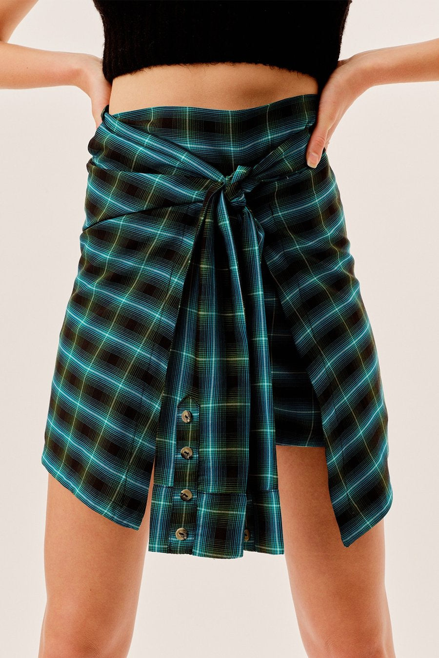 Gwen Wrap Skirt in Green | For Love & Lemons