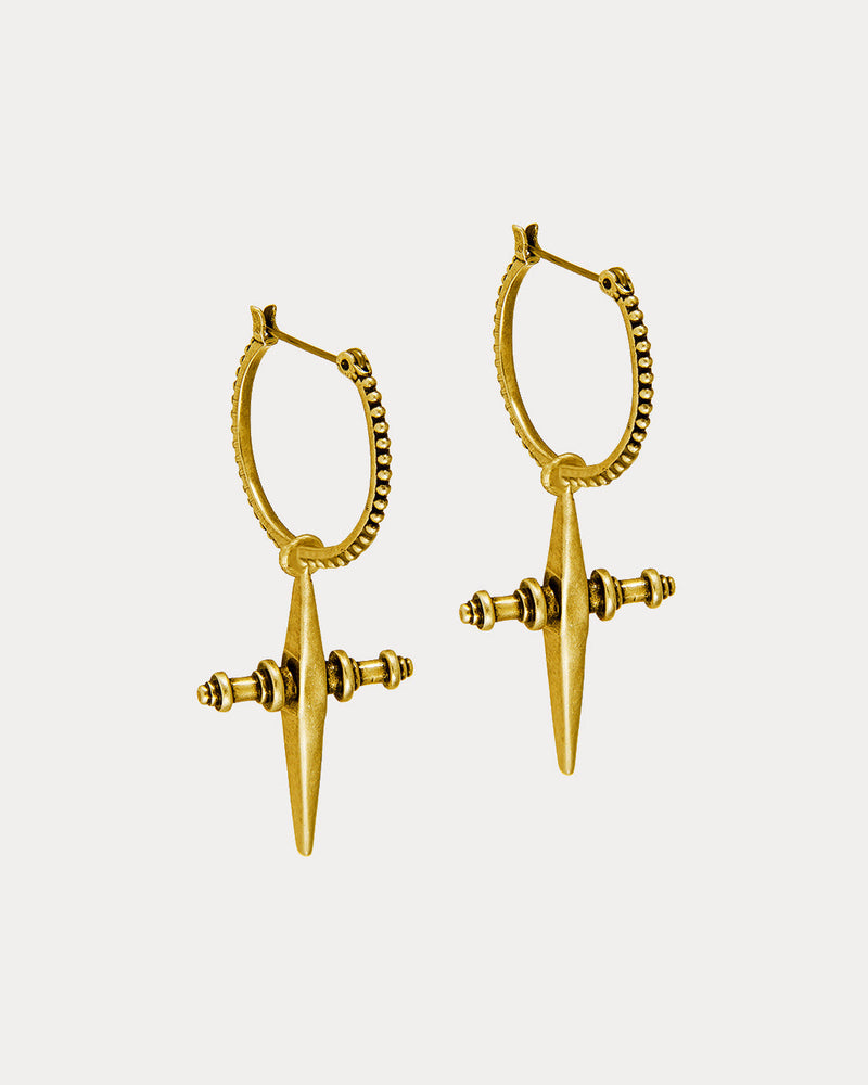 Cross Hoops- Gold