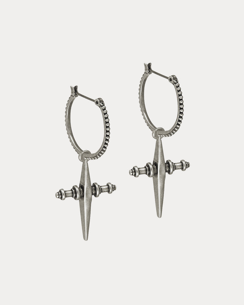 Cross Hoops- Silver