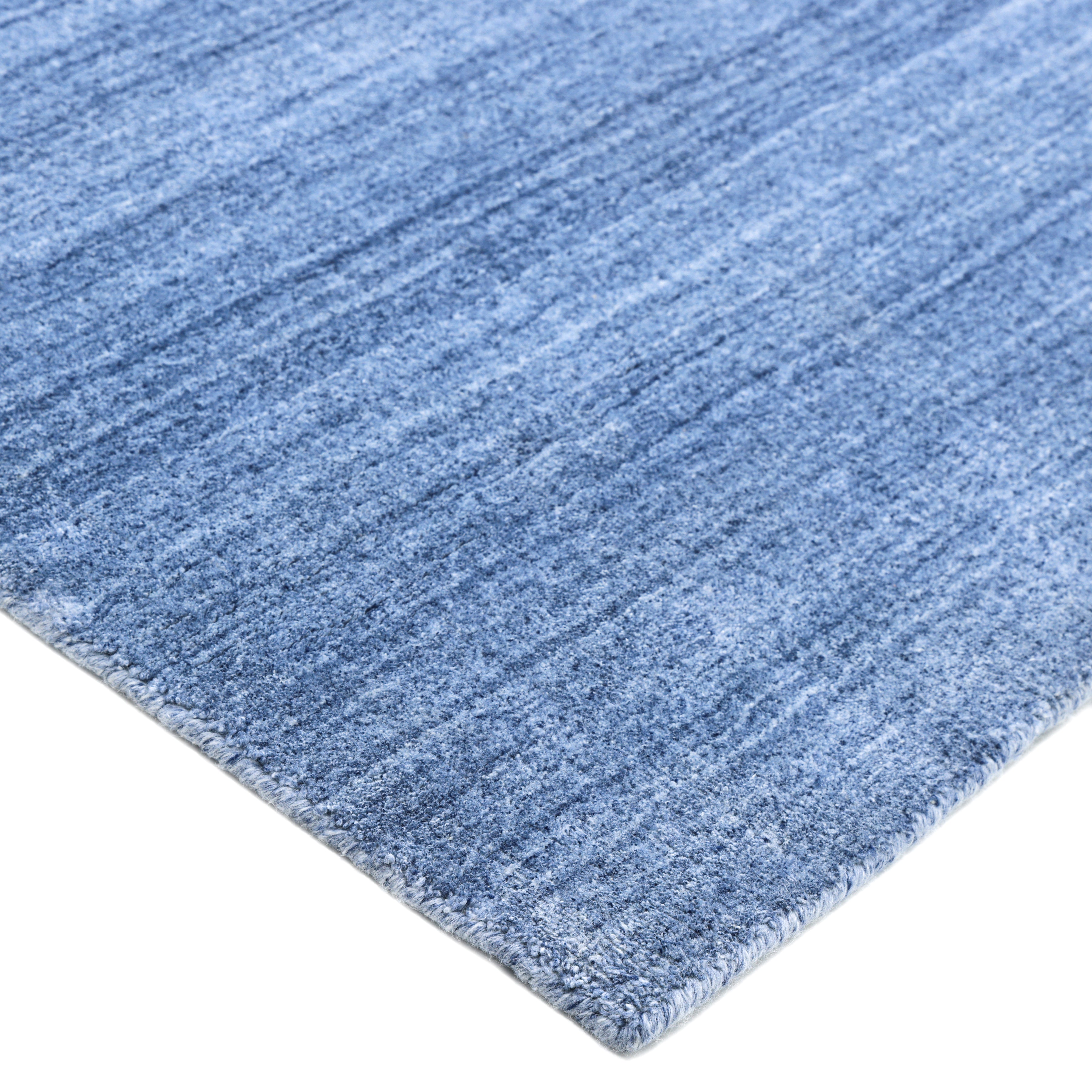 Harbor Hand-Loomed Contemporary Solid Blue Area Rug