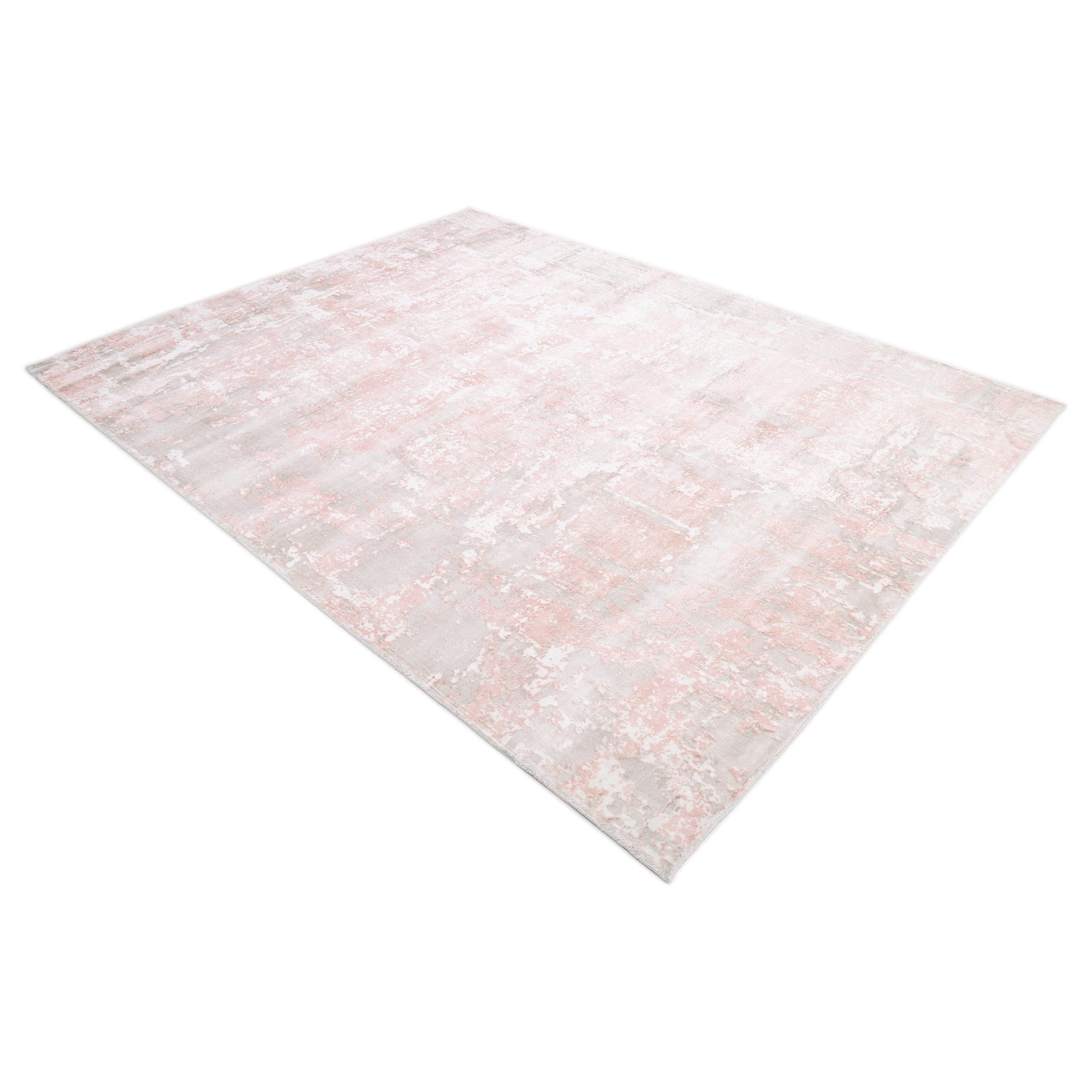 Blush Hand-Loomed Contemporary Abstract Pink Area Rug