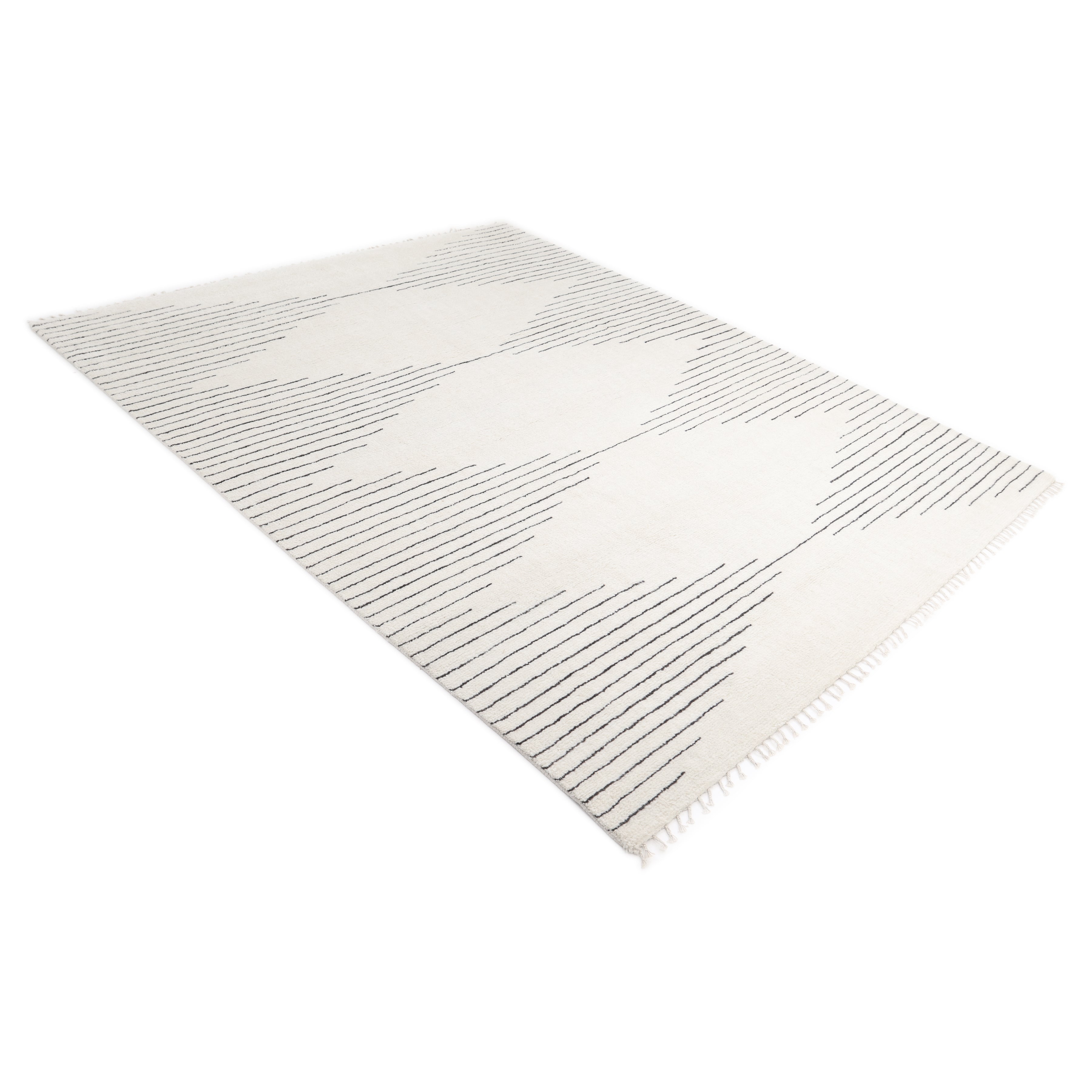 Bernie Hand Knotted Bohemian Moroccan Ivory Area Rug