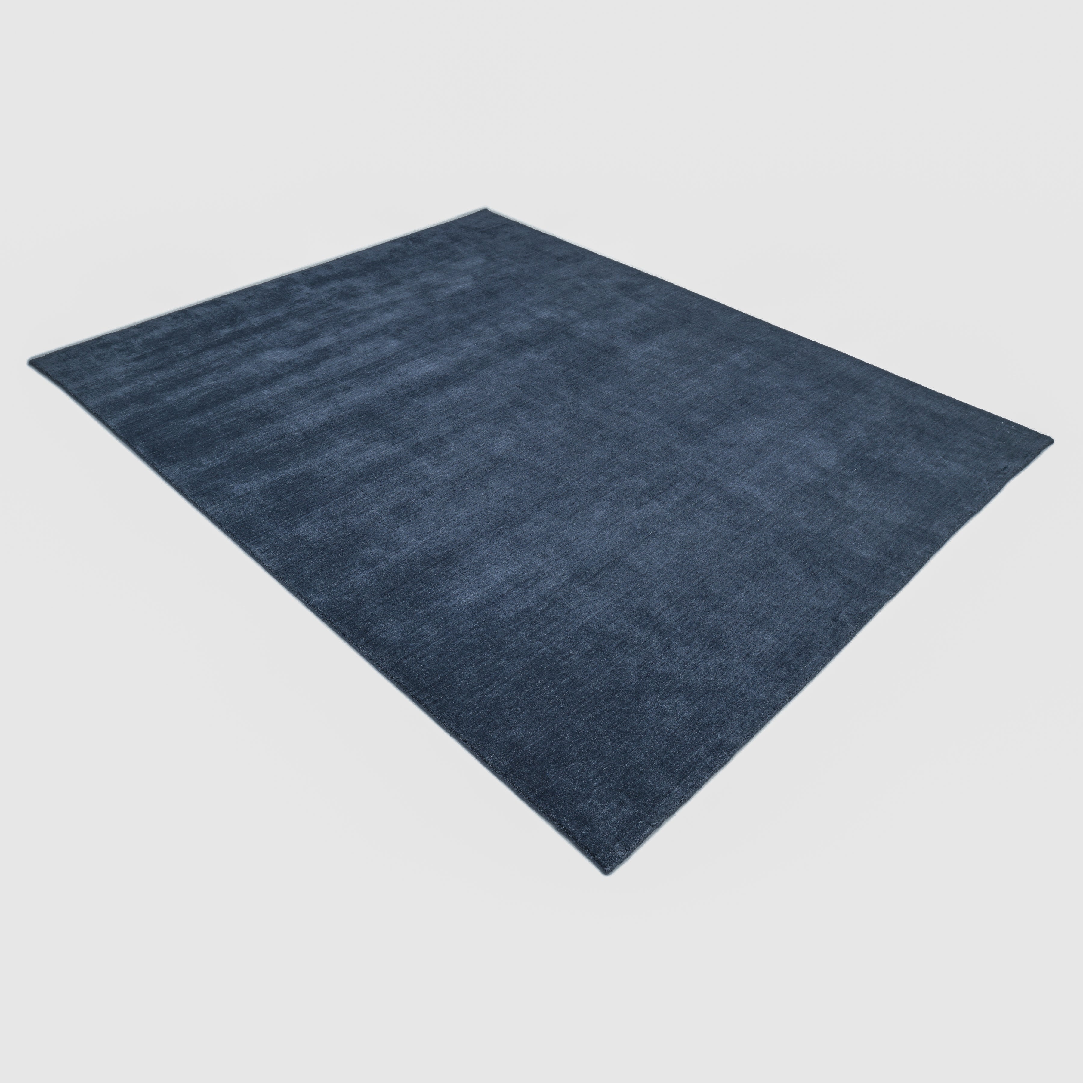Zayn Hand-Loomed Contemporary Solid Blue Area Rug