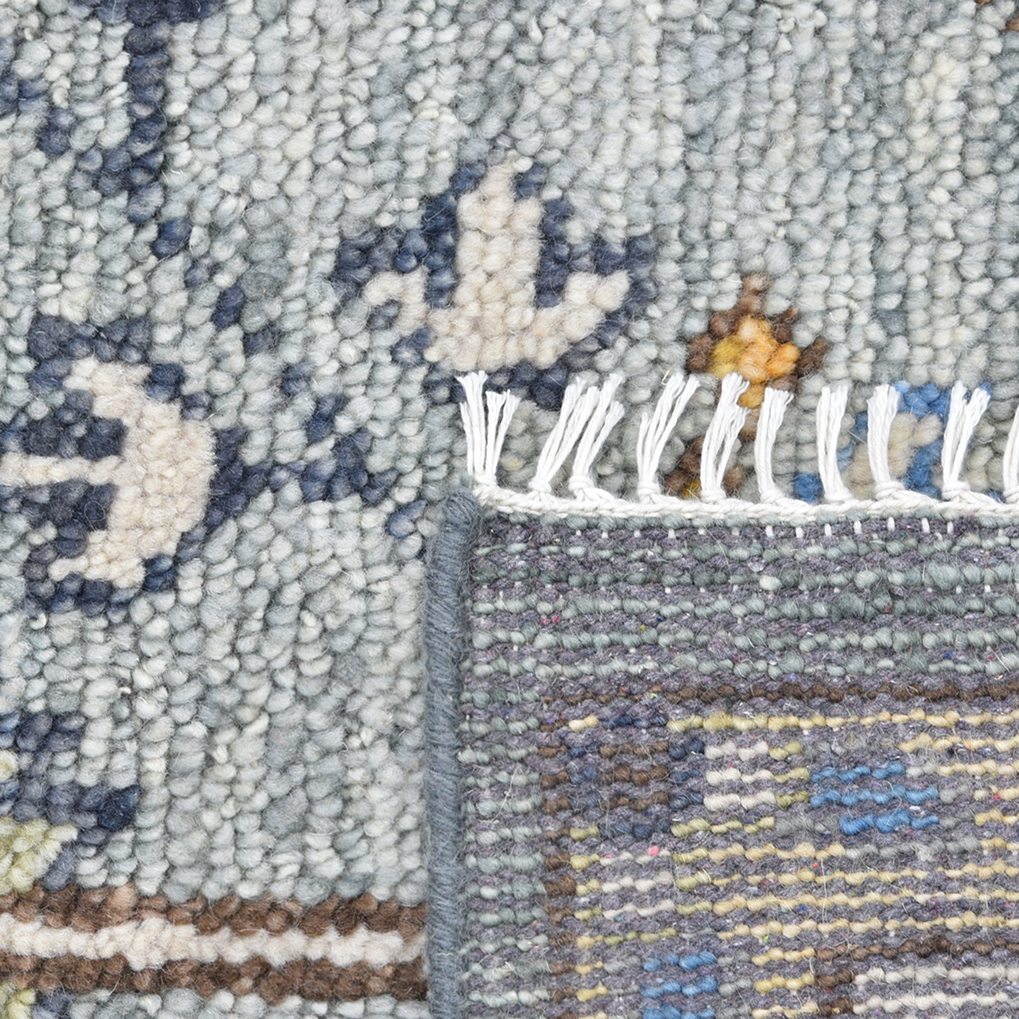 Sydney Hand Knotted Contemporary Floral Light Gray Area Rug