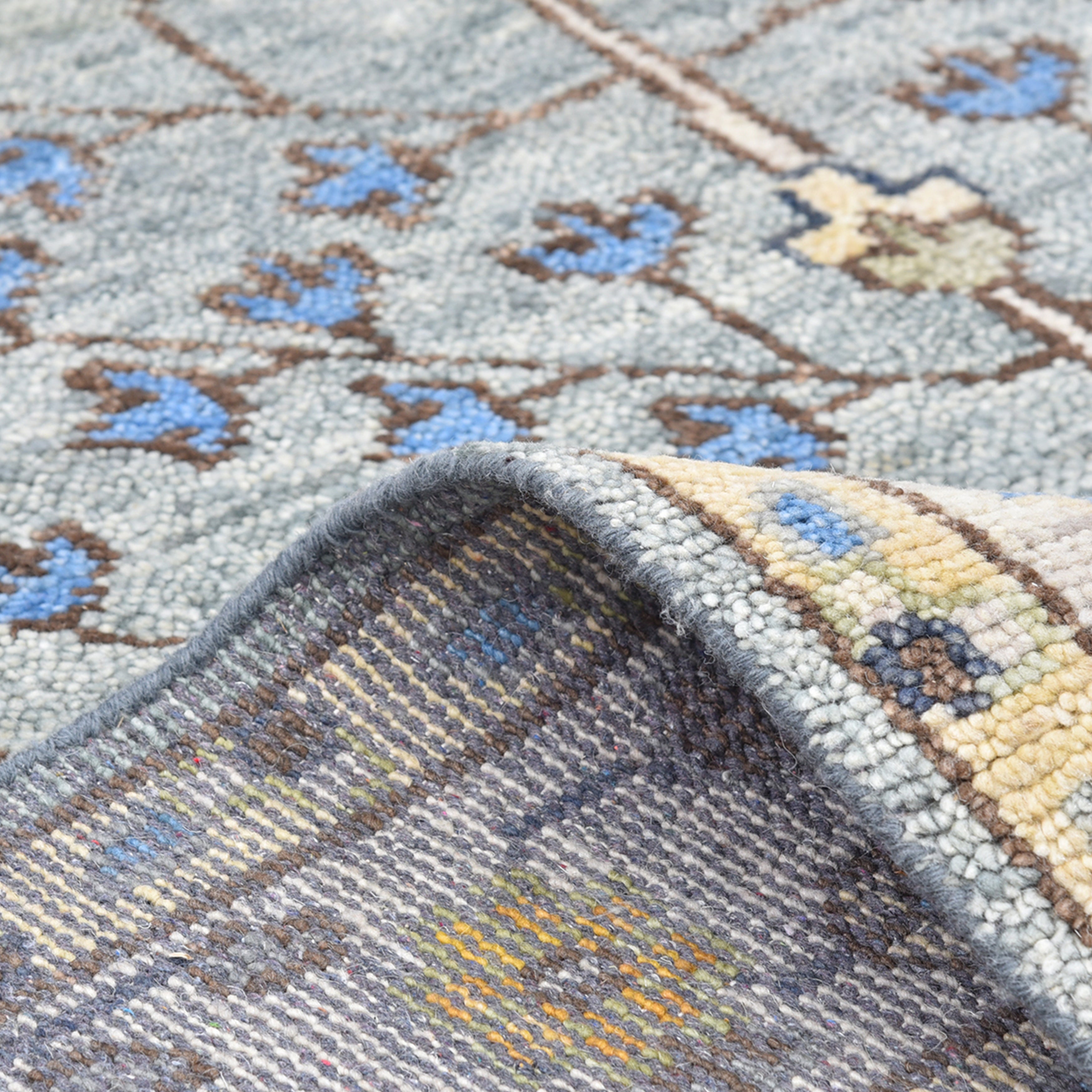 Sydney Hand Knotted Contemporary Floral Light Gray Area Rug