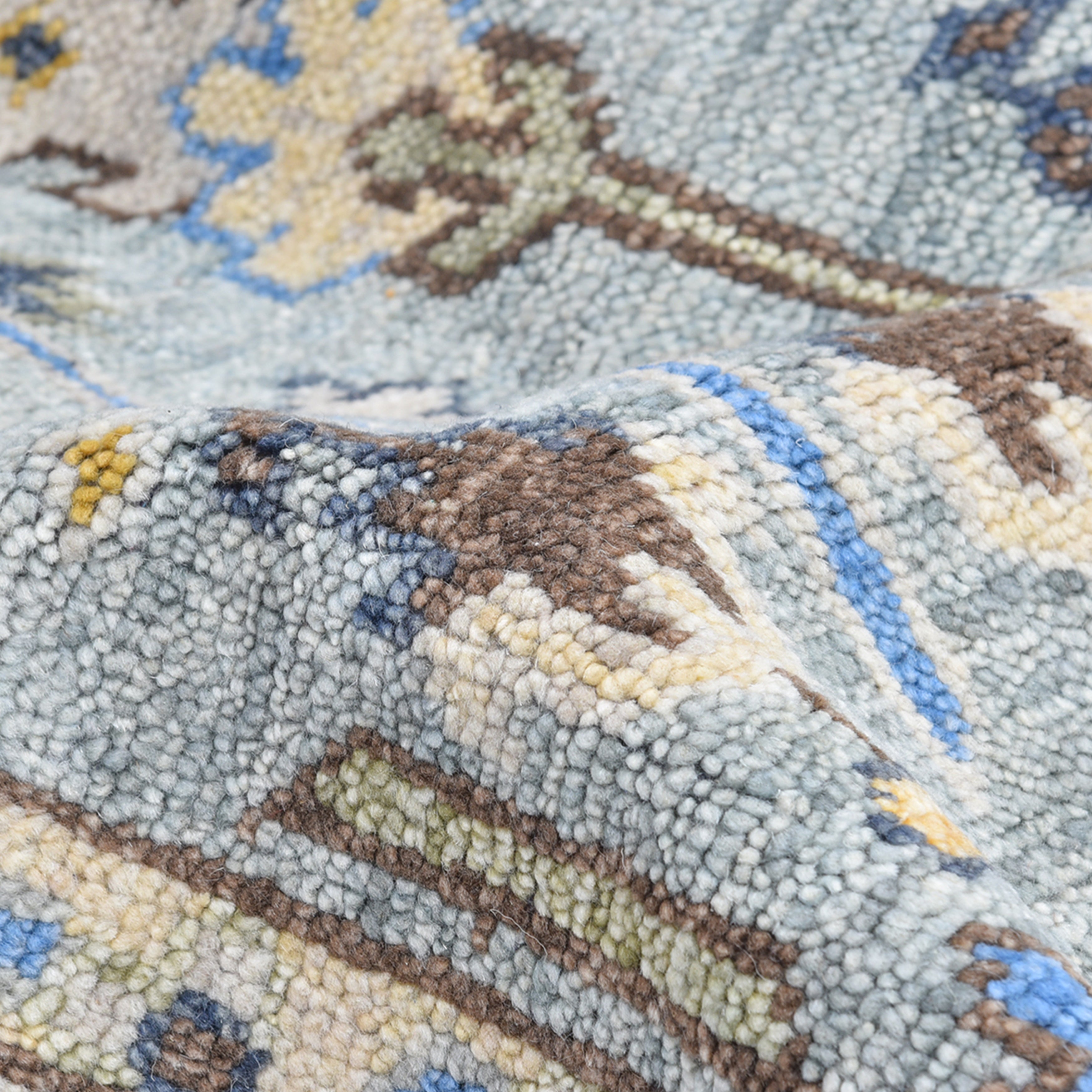 Sydney Hand Knotted Contemporary Floral Light Gray Area Rug