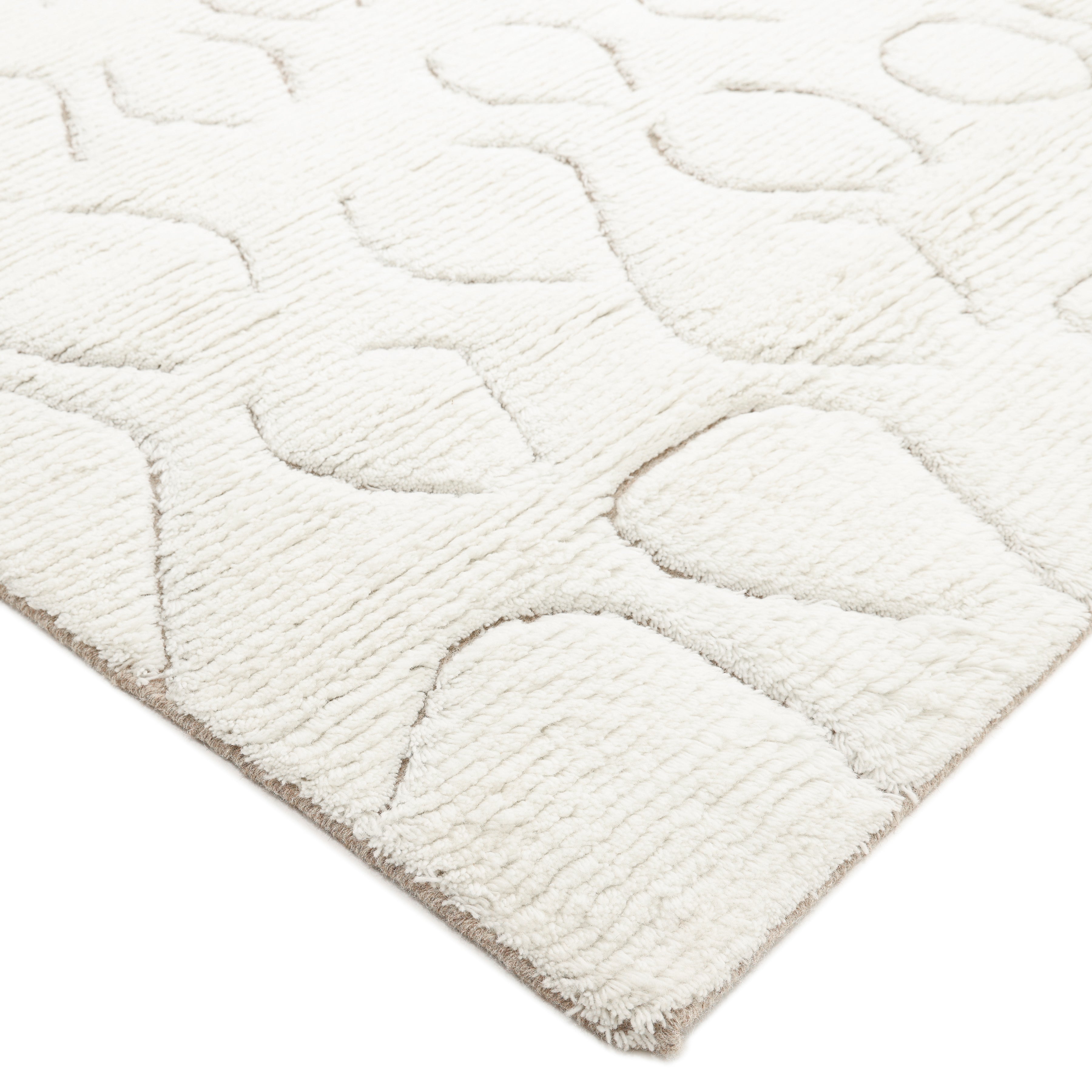 Astoria Hand Knotted Contemporary Moroccan Ivory Area Rug