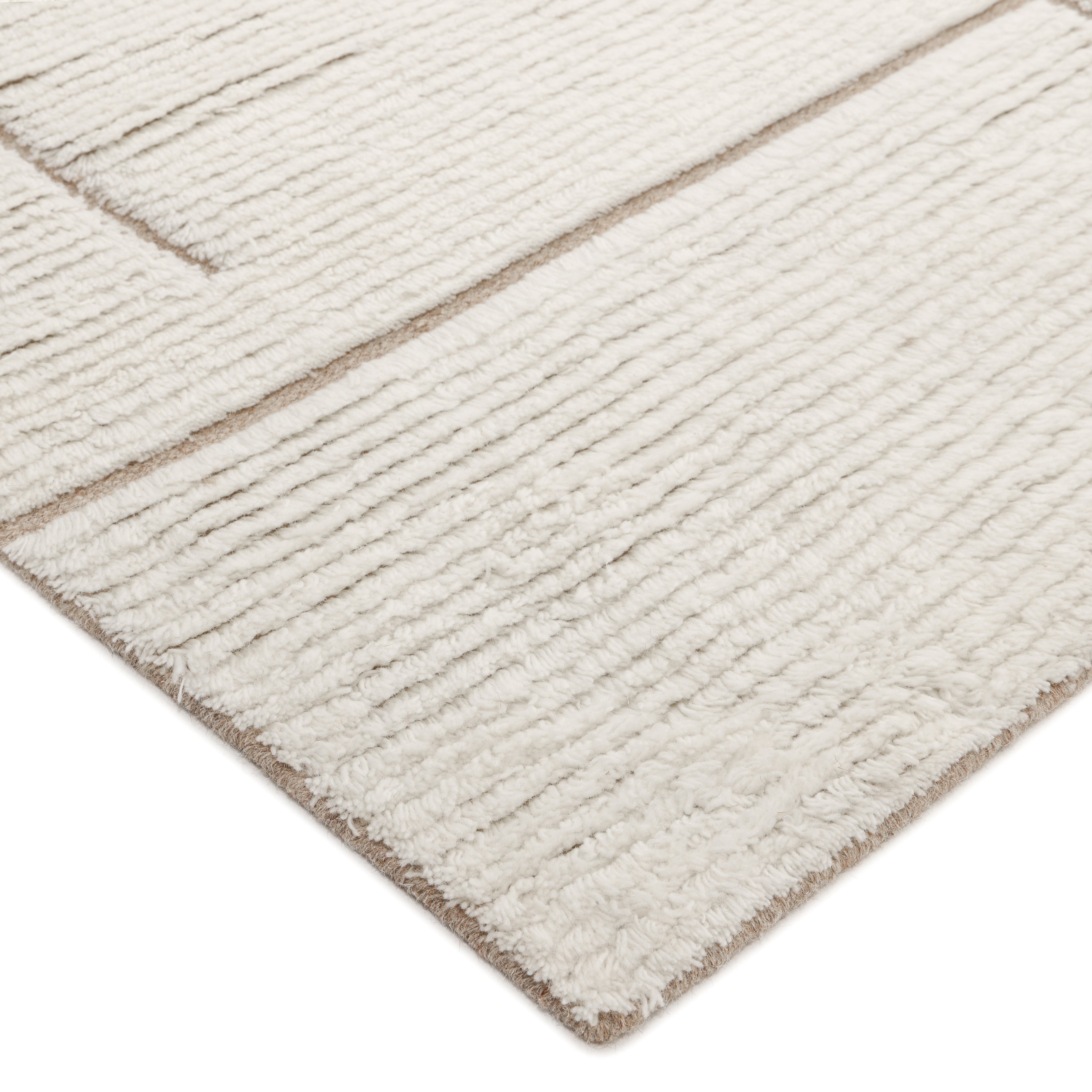 Norwich Hand Knotted Contemporary Solid Ivory Area Rug