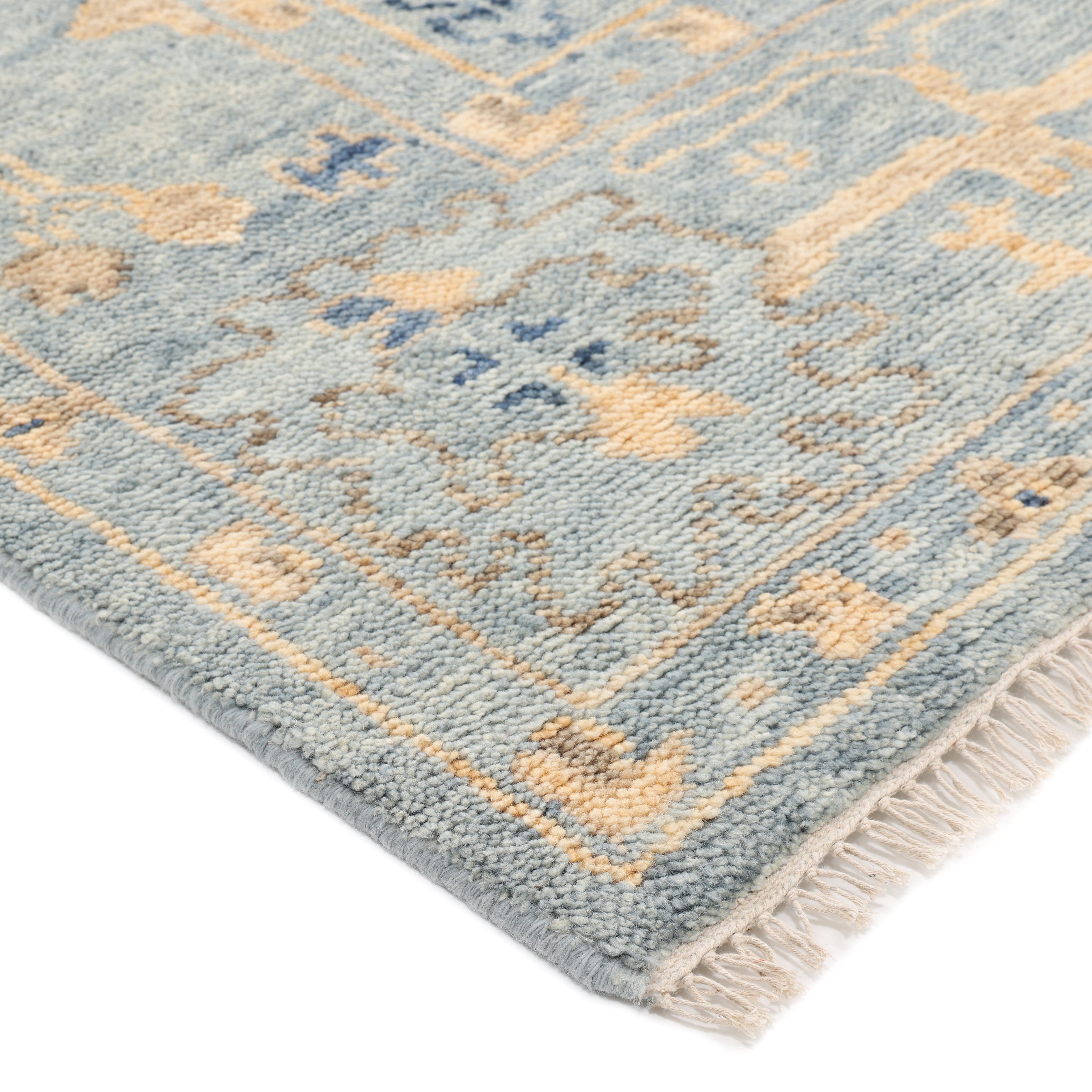 Lagos Hand Knotted Contemporary Solid Light Gray Area Rug