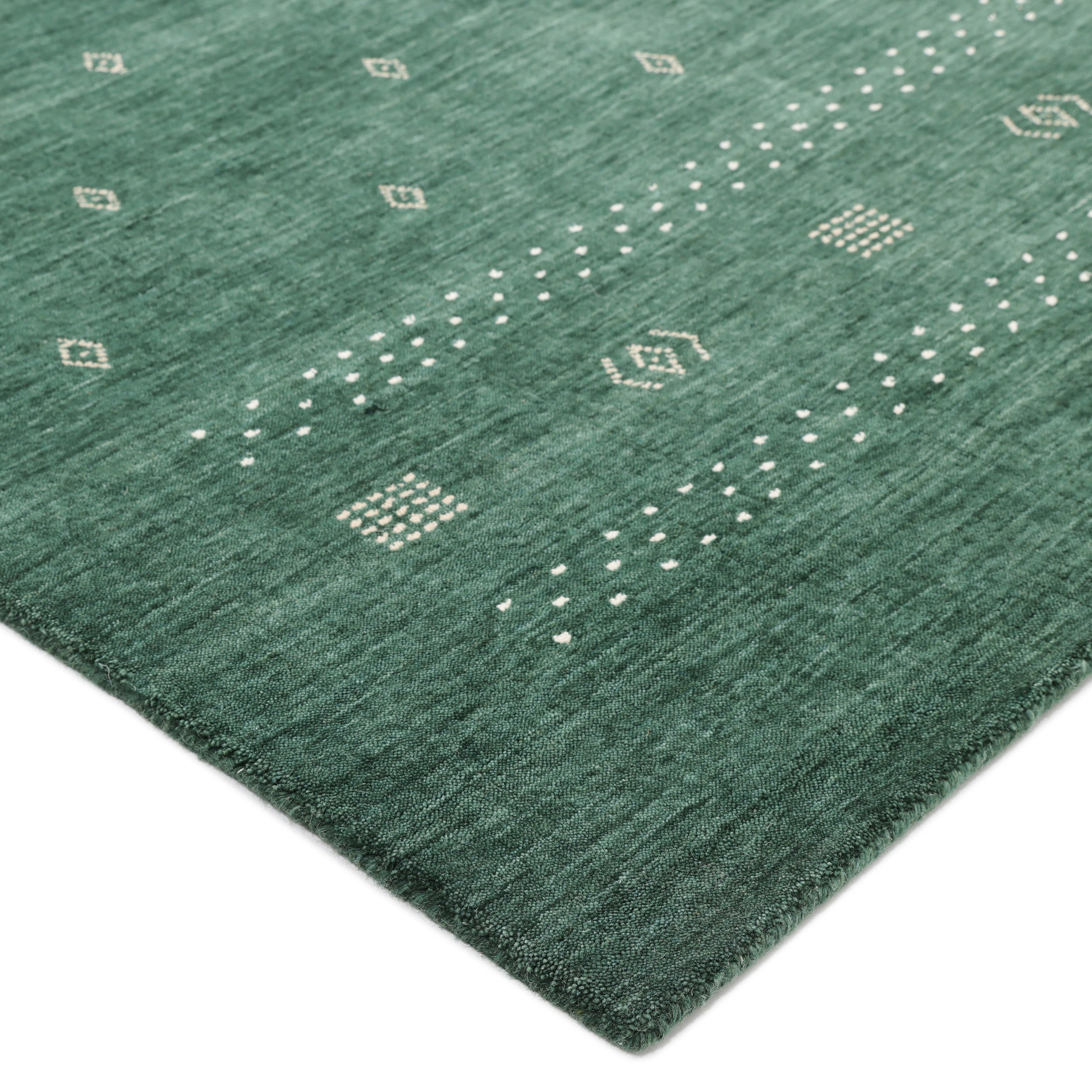 Simi Hand-Loomed Bohemian Tribal Green Area Rug