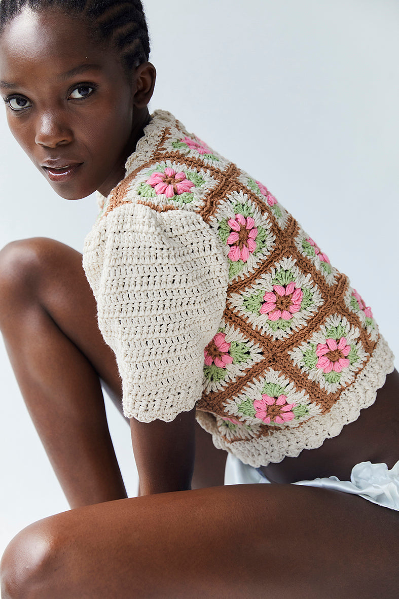 Nuria Crochet Cardigan | Floral