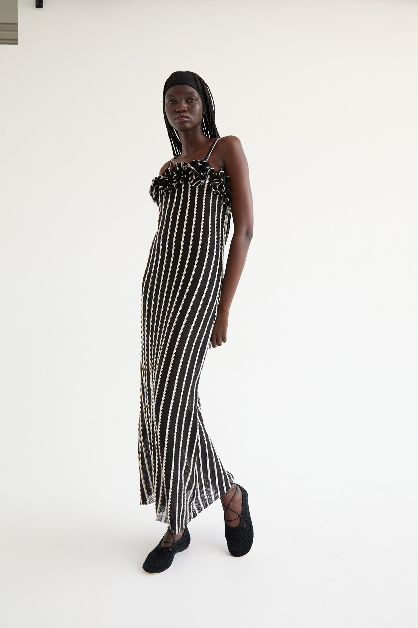 Anissa Dress | Black Striped