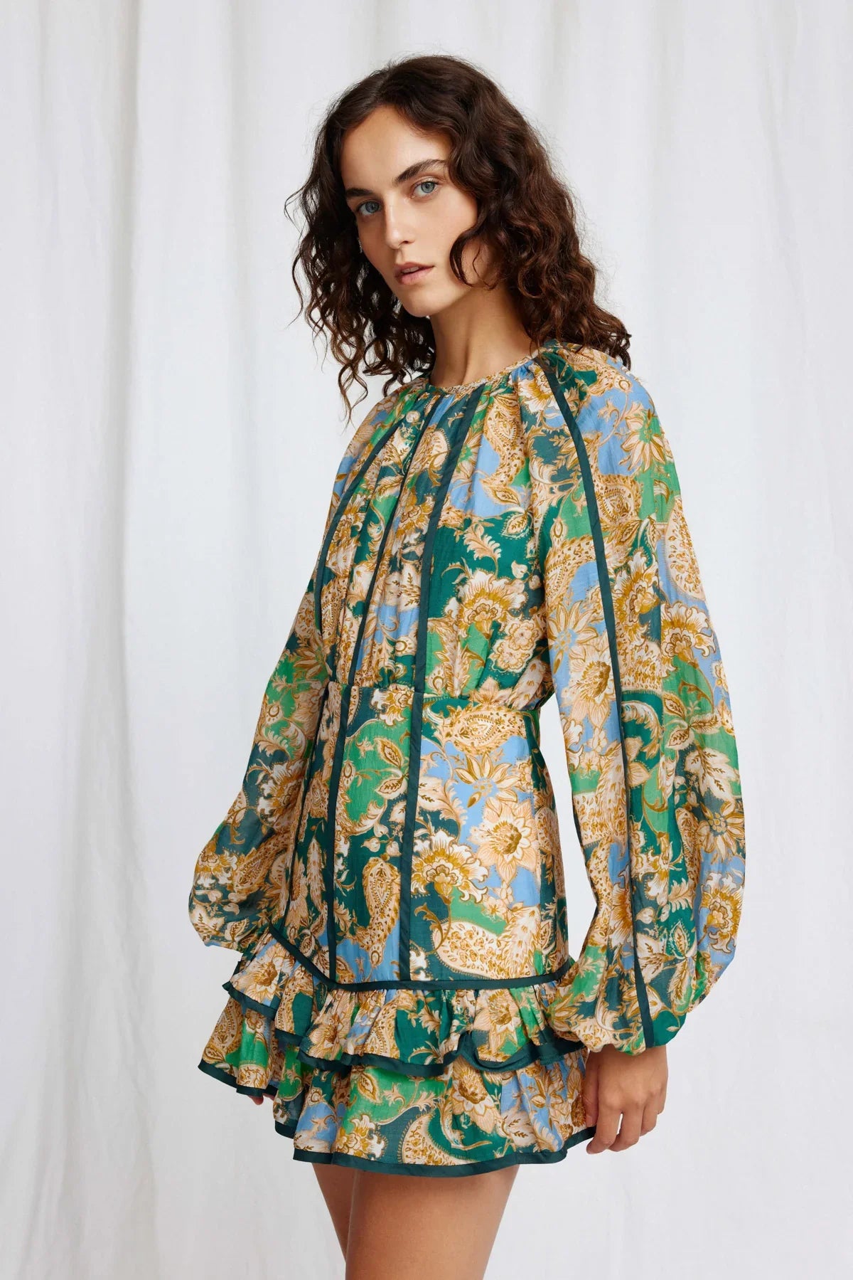 Significant Other Flynn Mini Dress in Teal Paisley | Significant Other