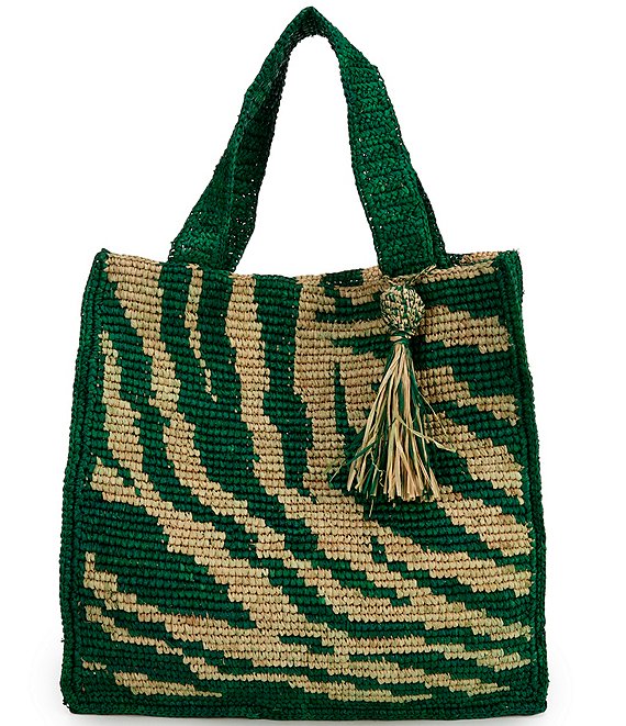 Sahara Box Tote | Natural/green