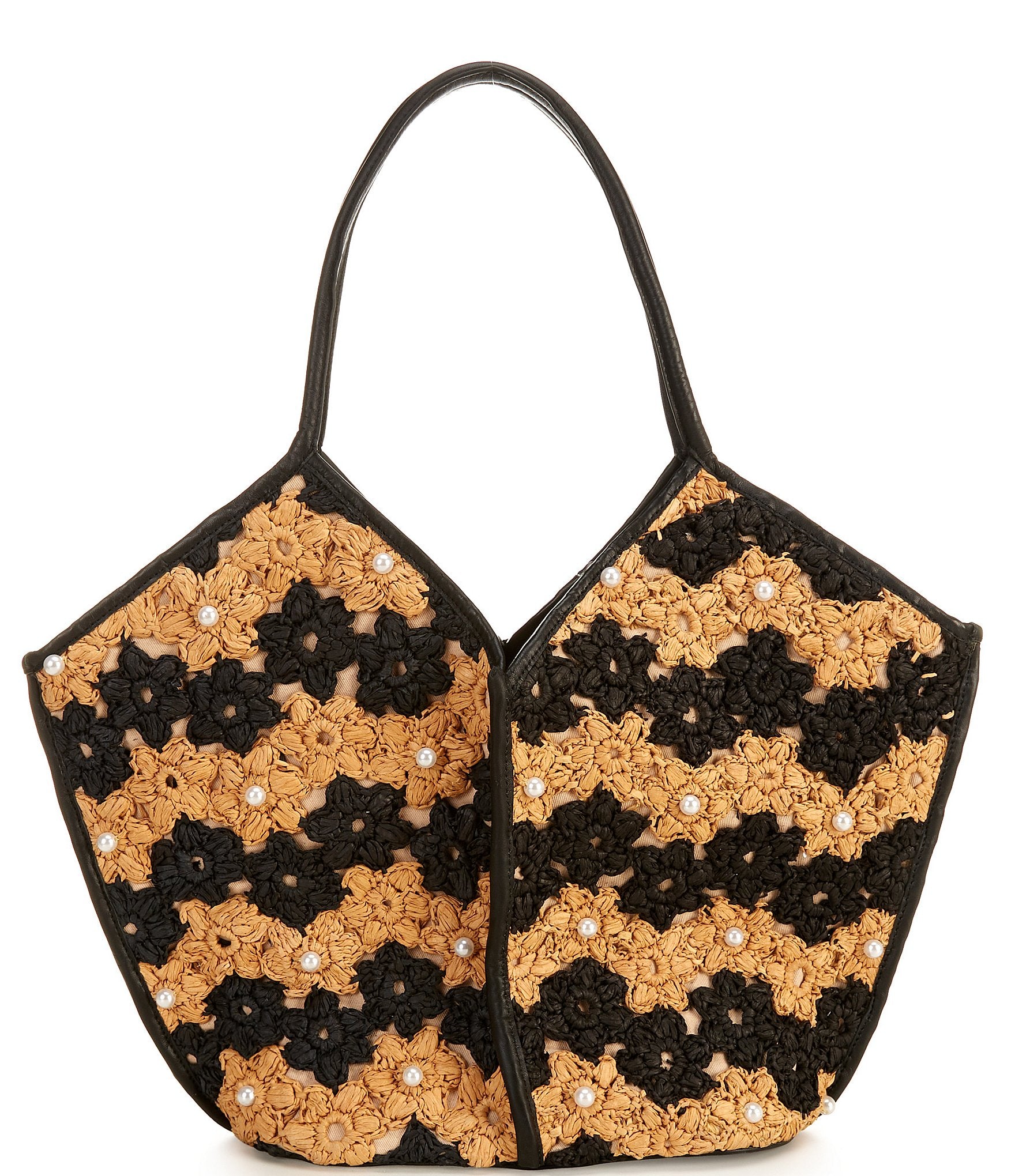 Jenson Flower Tote | Black/natural