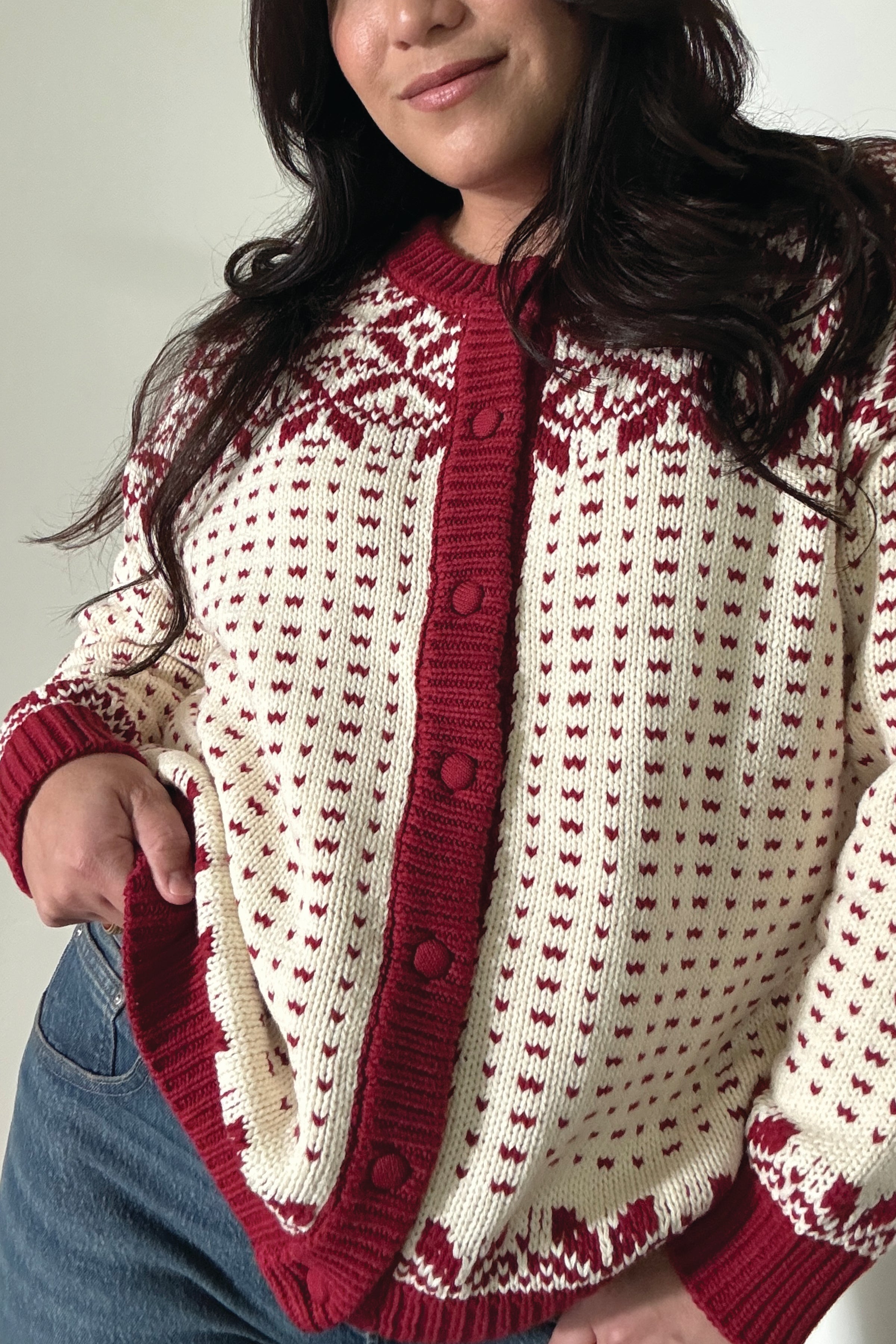 Oversized Maeve Cardigan - Red