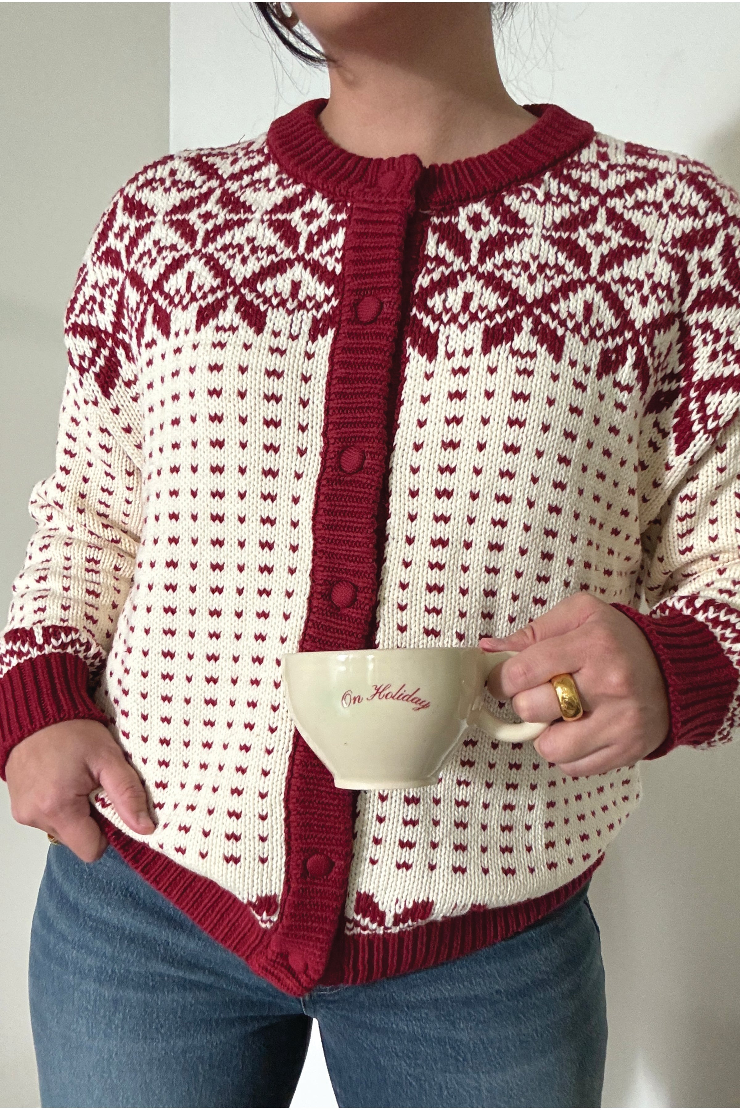 Oversized Maeve Cardigan - Red