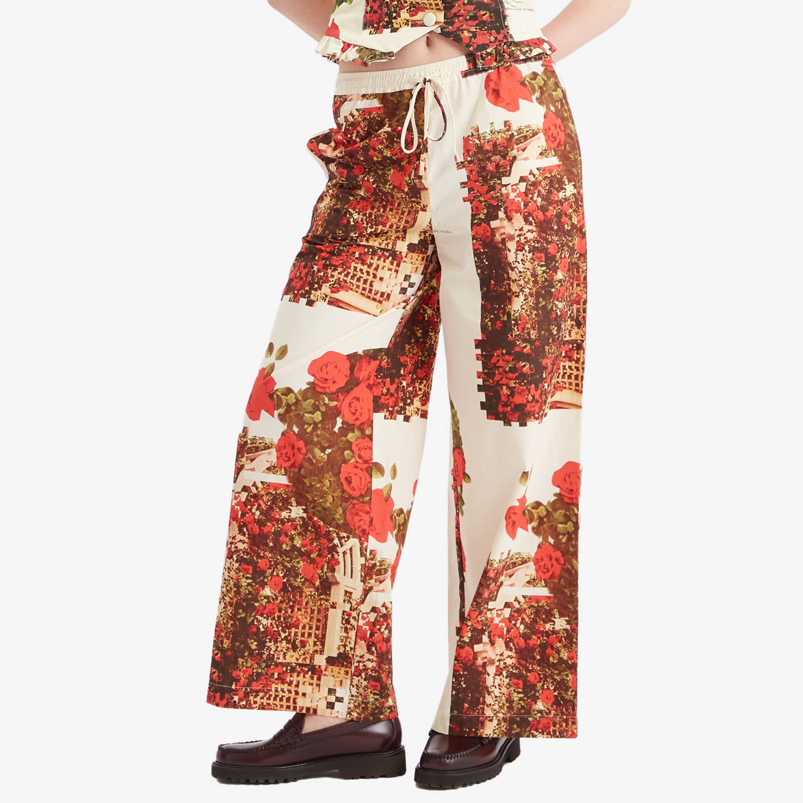 House Of Sunny Rose Garden Cotton Pants In Multi