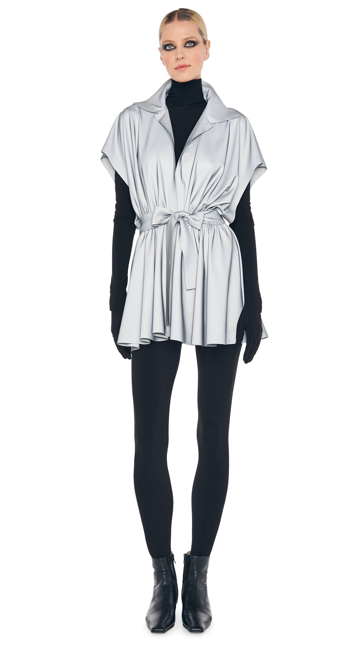 OS SLEEVELESS BF NK SHIRT FLARED MINI DRESS