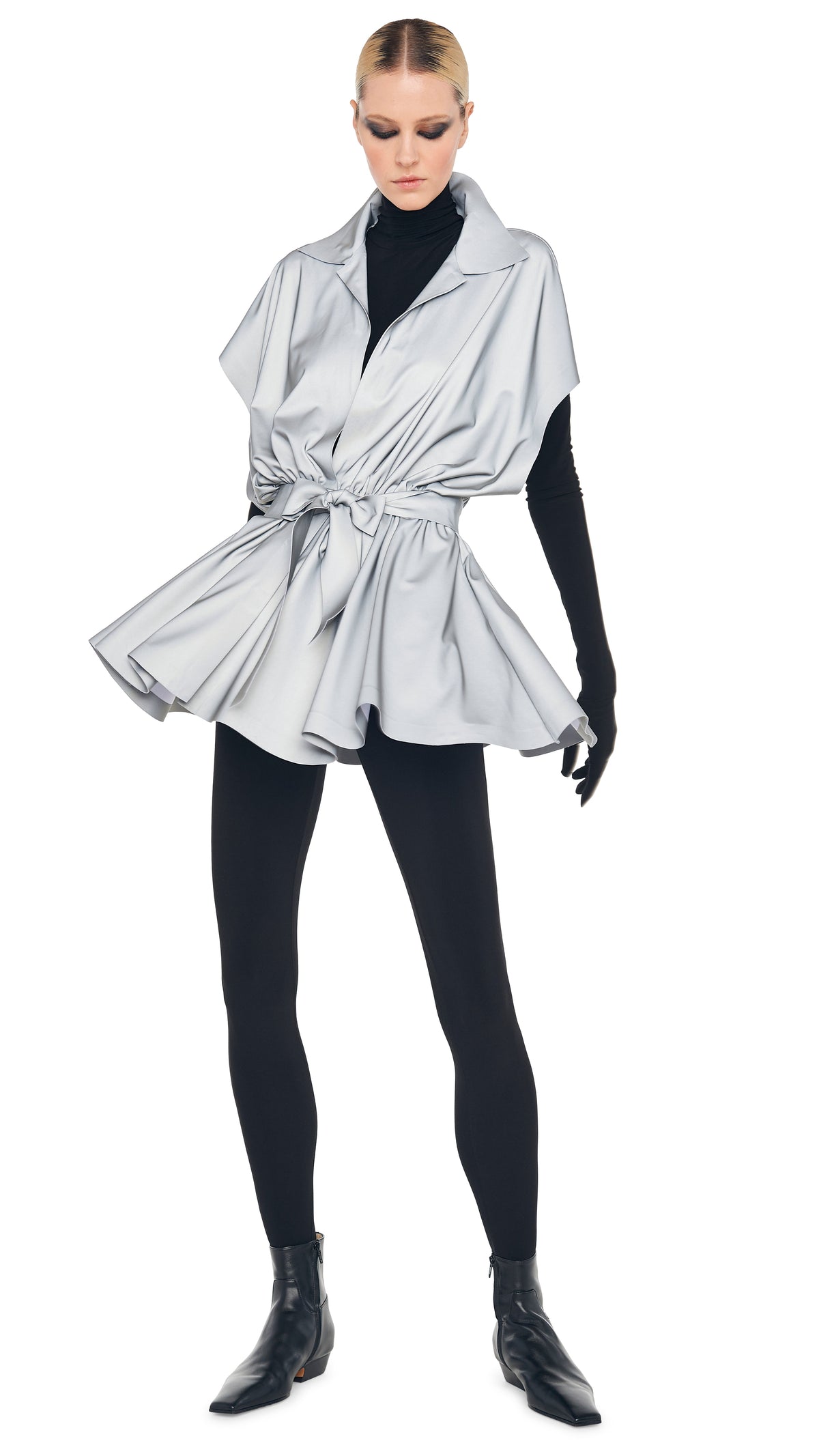 OS SLEEVELESS BF NK SHIRT FLARED MINI DRESS