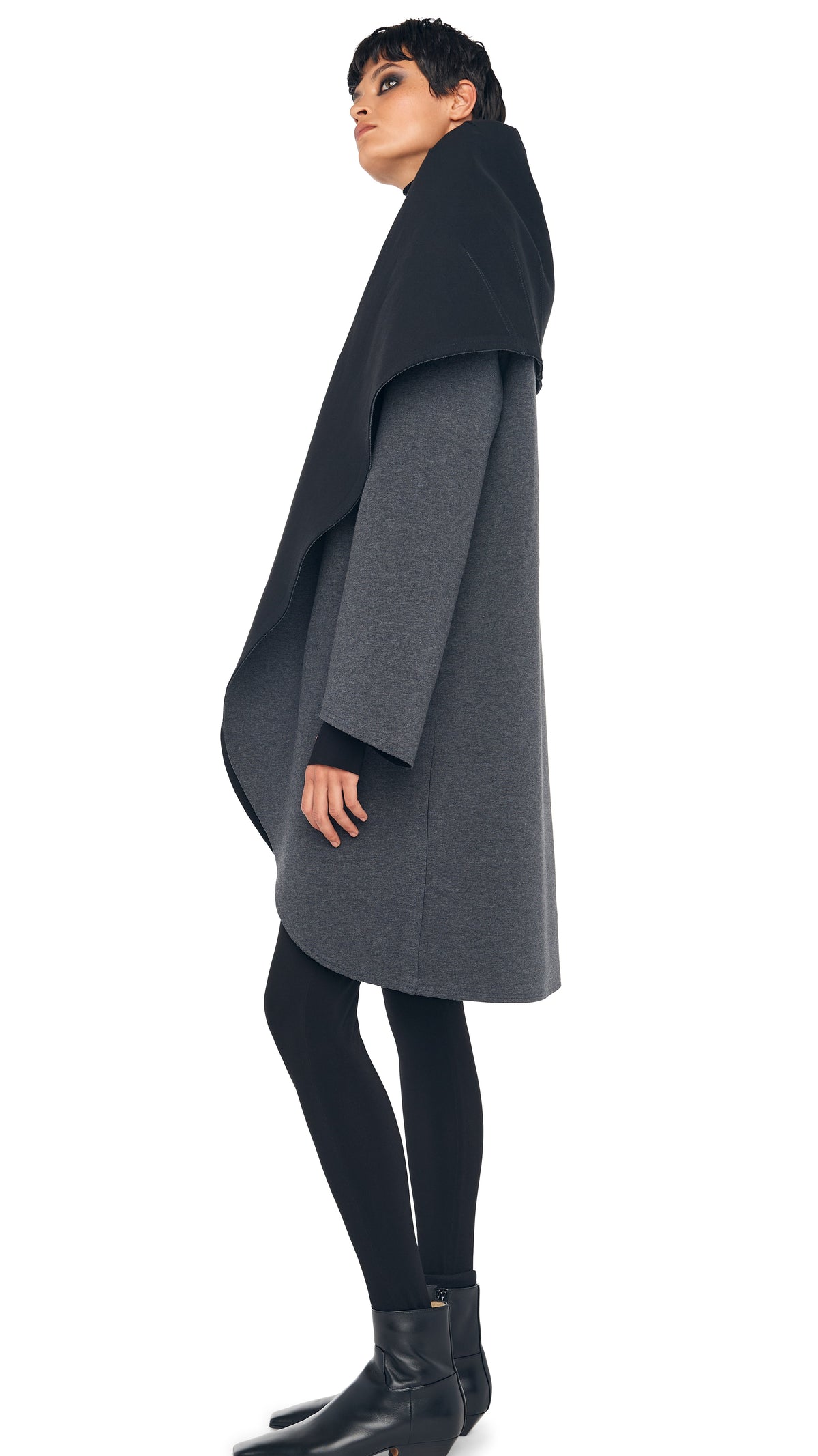 SHAWL COLLAR COAT REVERSIBLE