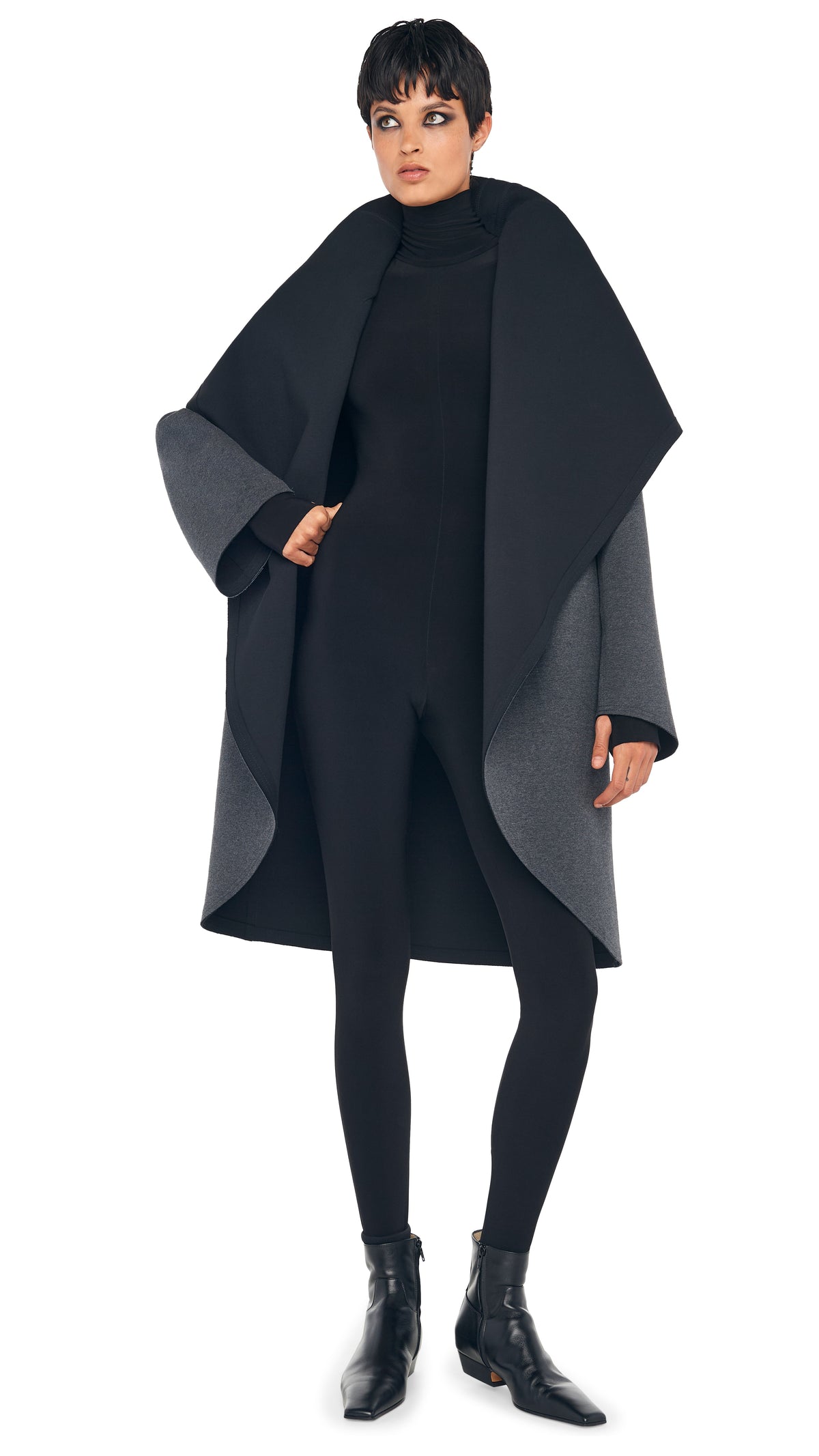 SHAWL COLLAR COAT REVERSIBLE
