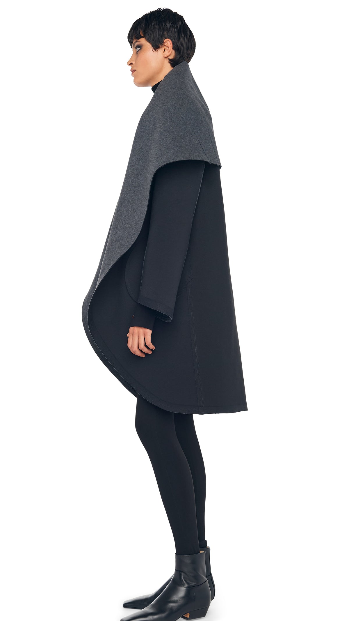 SHAWL COLLAR COAT REVERSIBLE