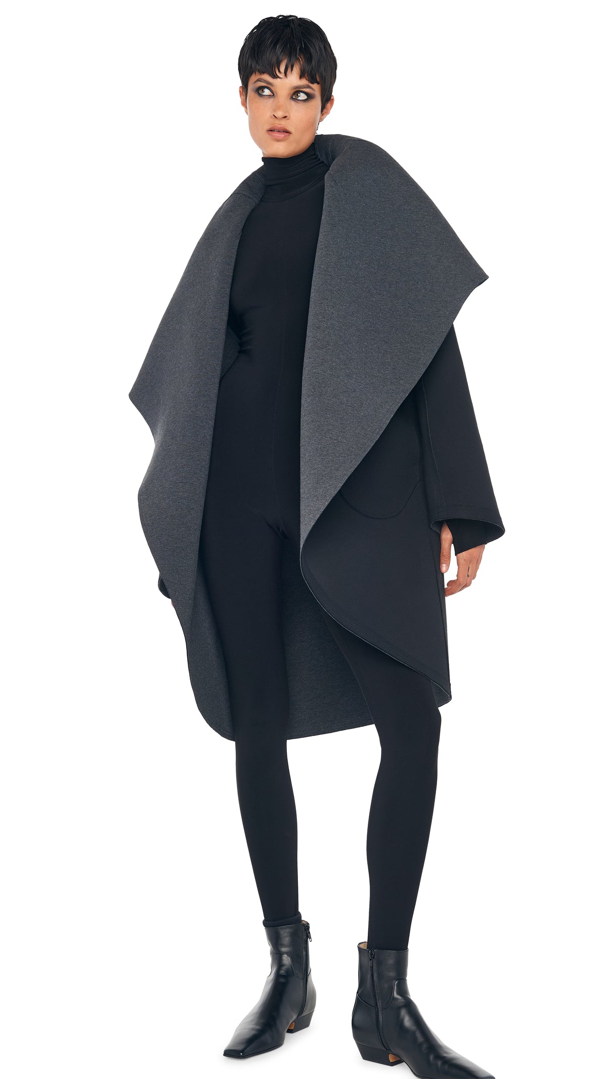 SHAWL COLLAR COAT REVERSIBLE