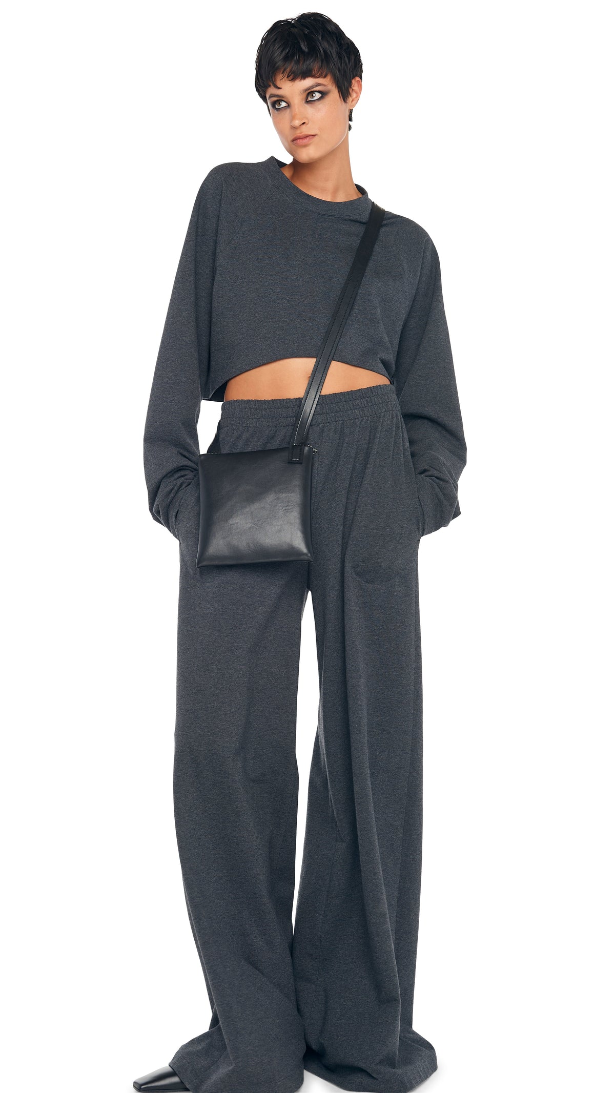 OS RAGLAN SLEEVE CROPPED TOP
