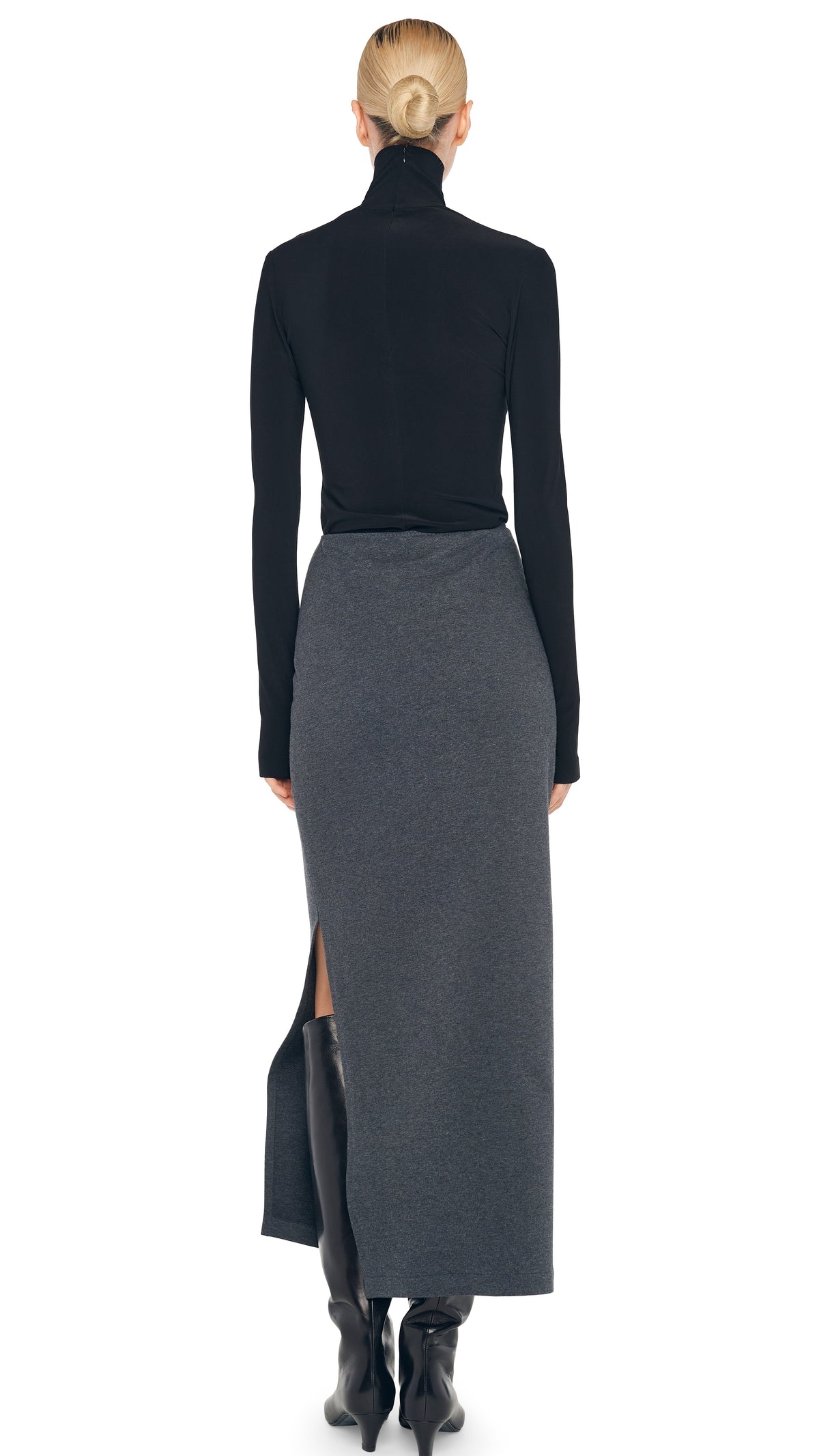 SIDE SLIT MIDCALF SKIRT