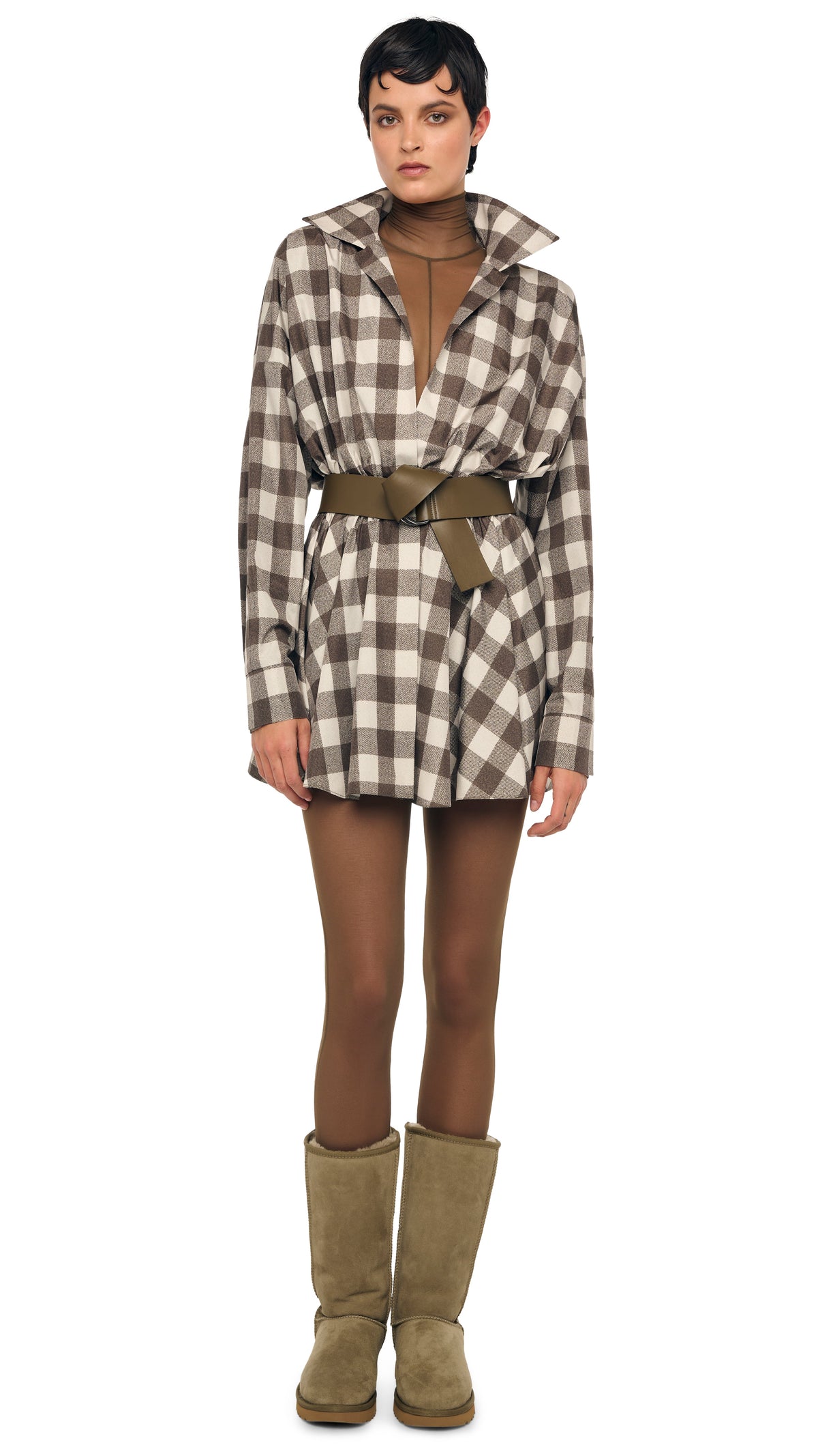 SUPER OS BF NK SHIRT FLARED MINI DRESS