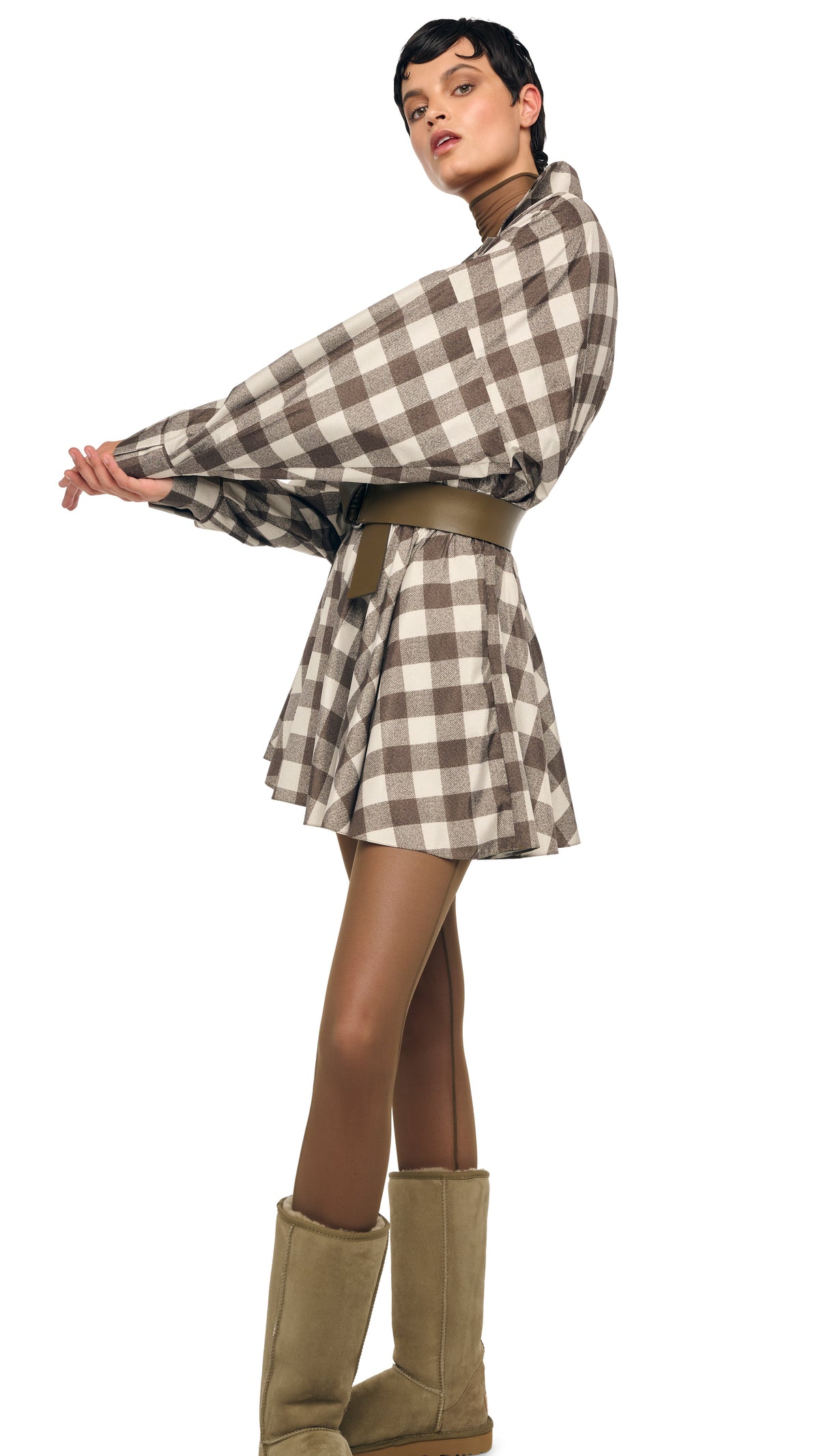 SUPER OS BF NK SHIRT FLARED MINI DRESS