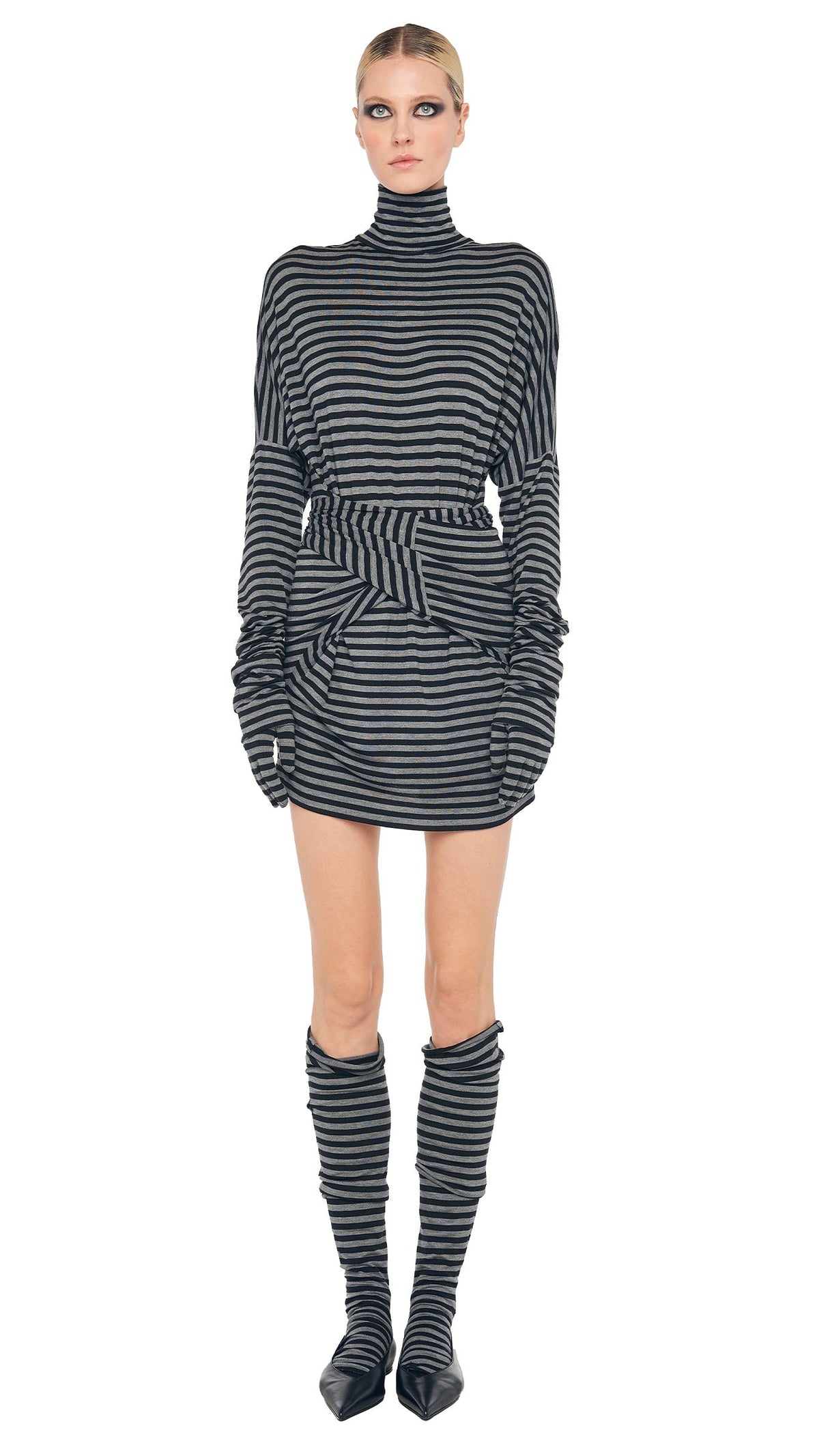 FOUR SLEEVE ALL IN ONE TURTLENECK MINI DRESS