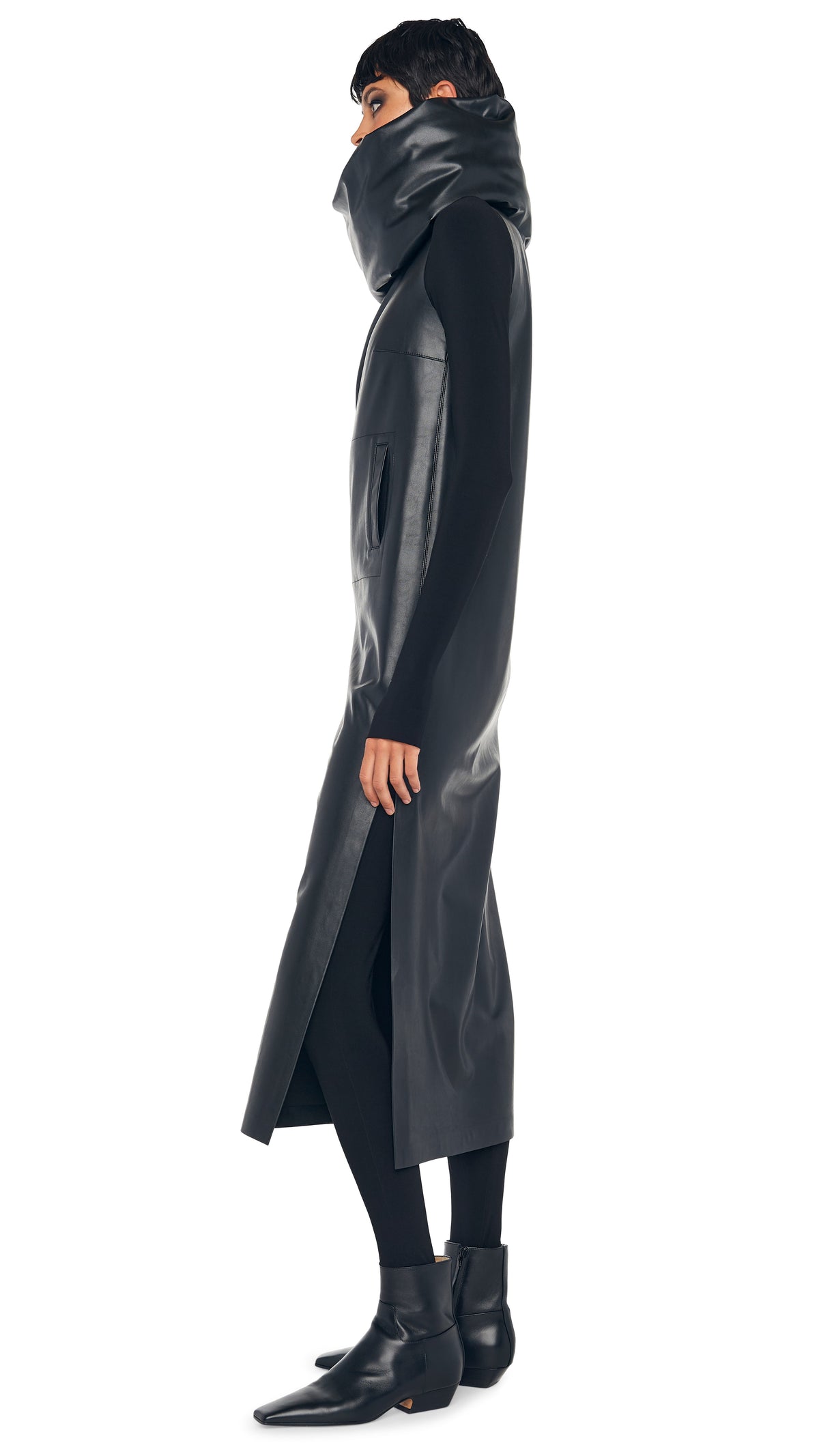 SLEEVELESS TAILORED SIDE SLIT DRESS