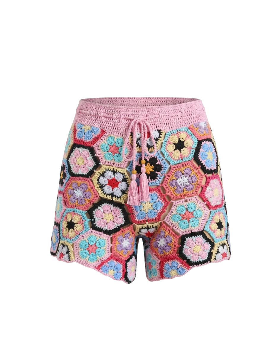 Hexa Bloom Crochet Shorts
