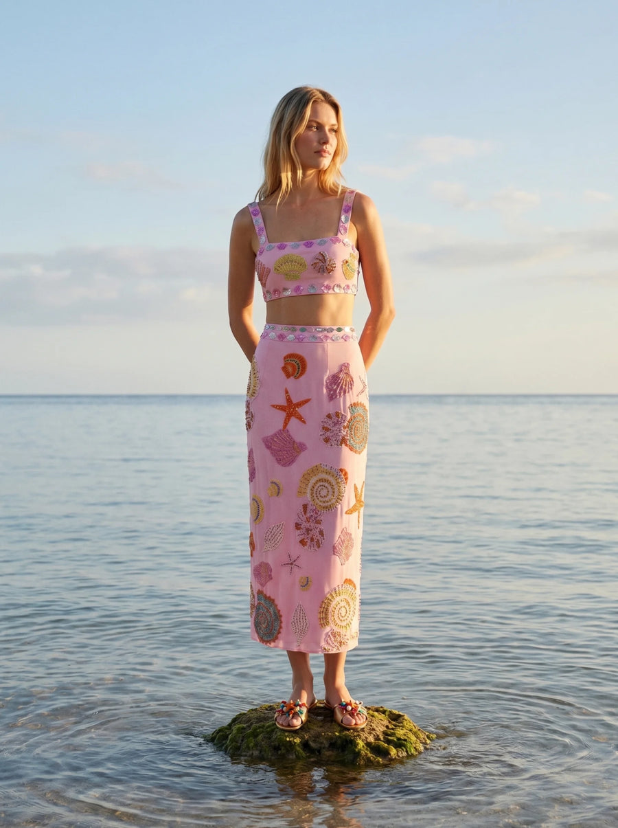 New York Hand-Embroidered Top Multi Colour