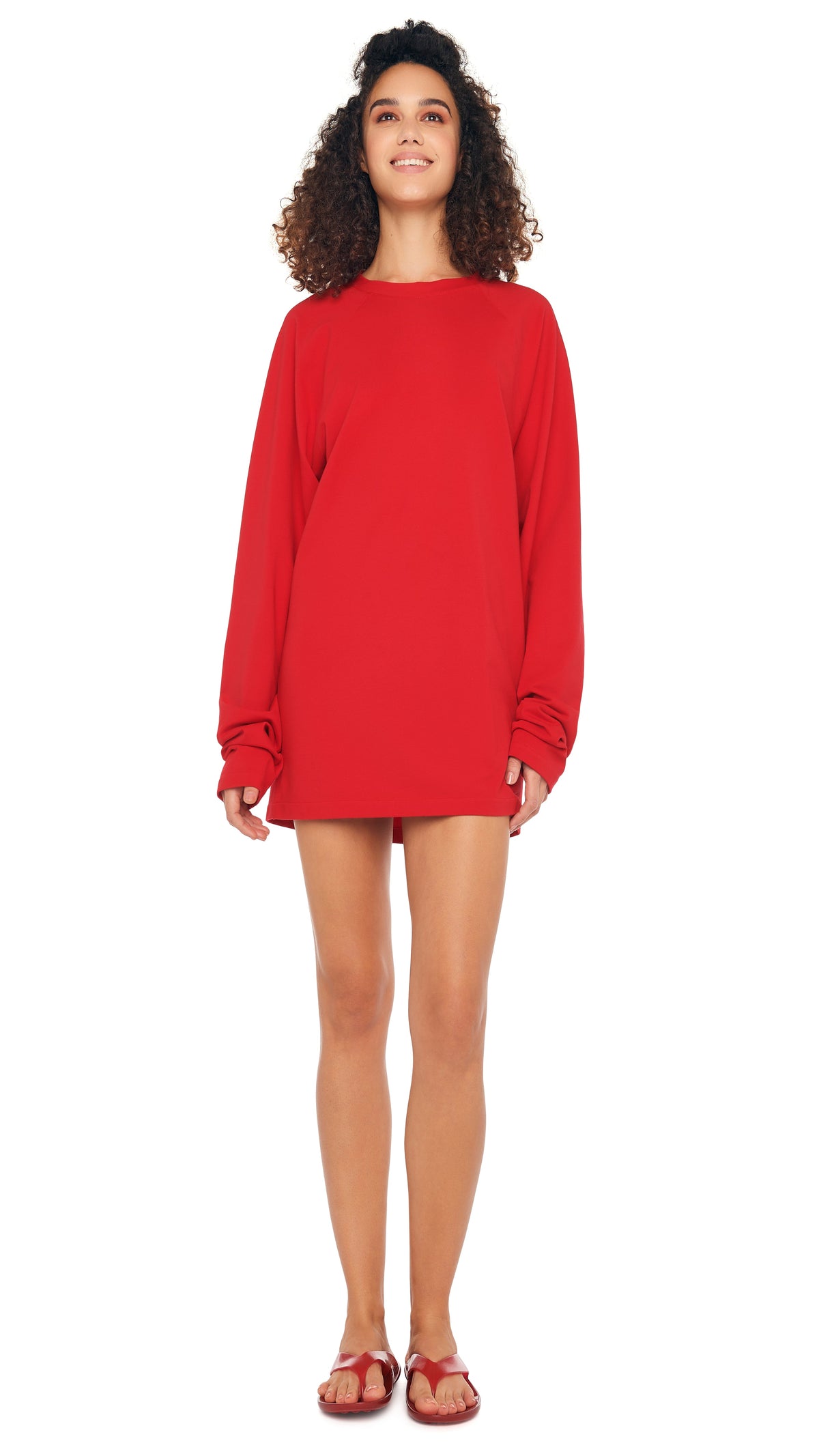 OVERSIZED RAGLAN SLEEVE MINI DRESS