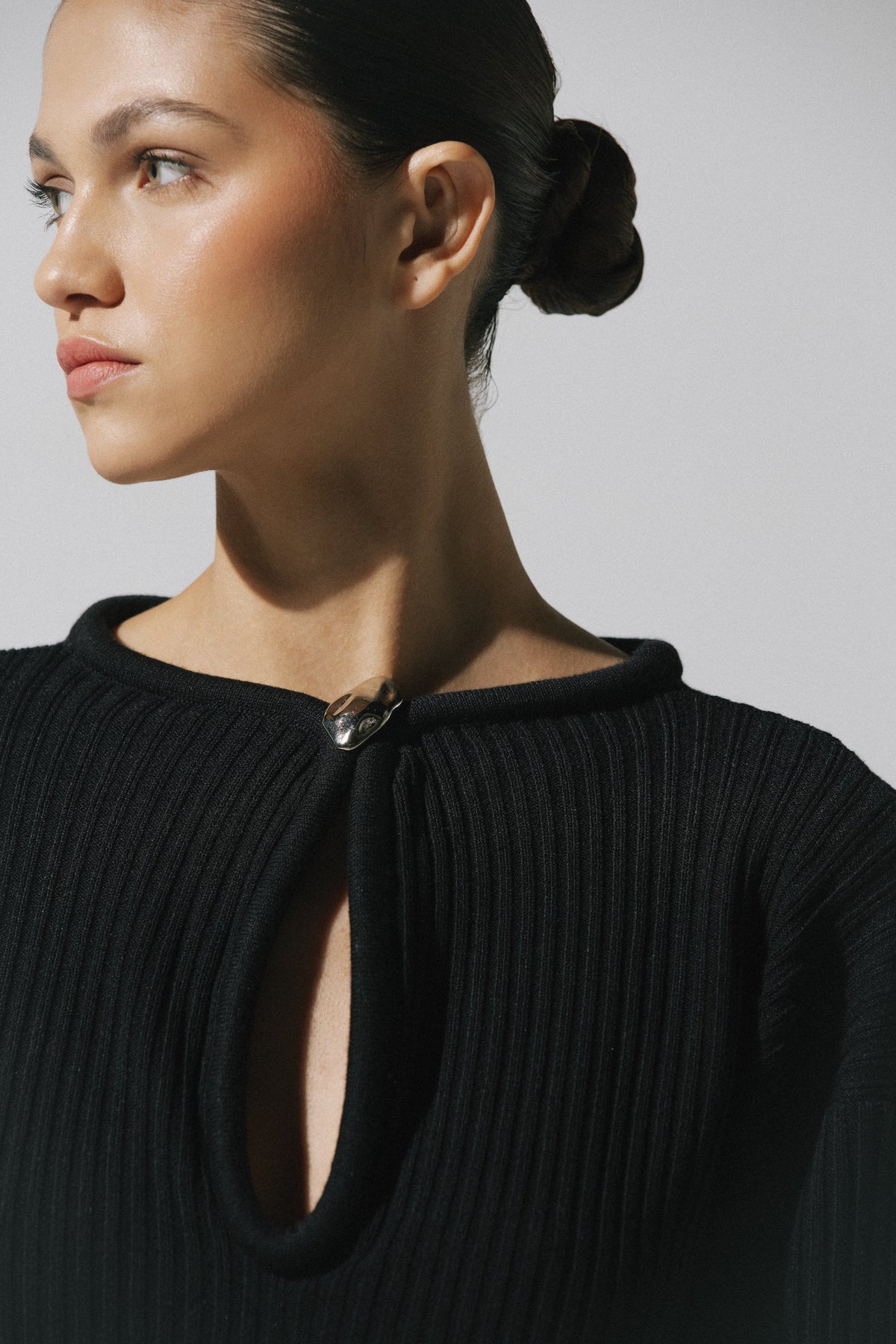 Akila Sweater by Baobab paired with pants, casual style and Decorative neckline.