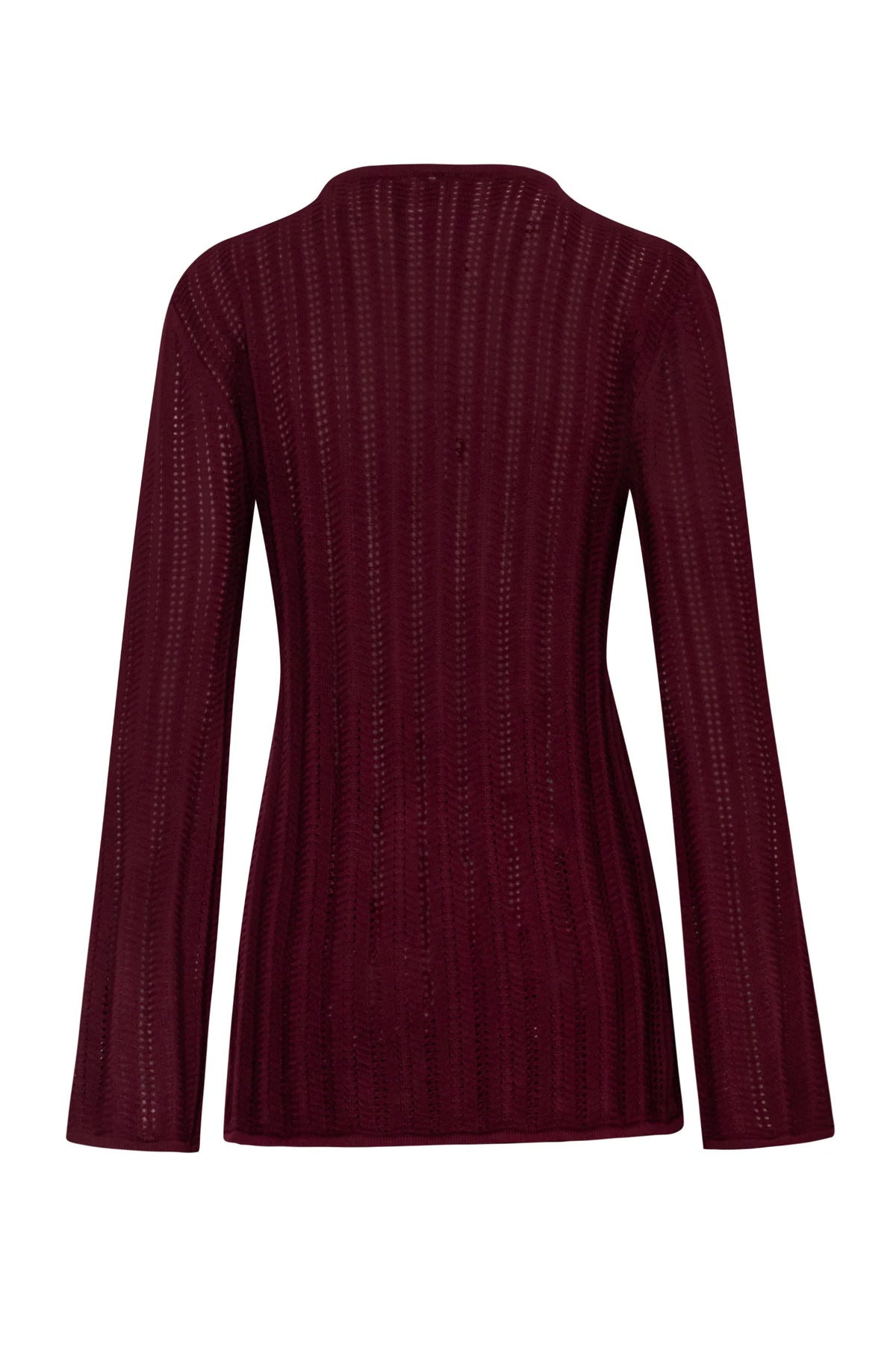 Corsica Top by Baobab, side view with fluid fall and Knit texture.