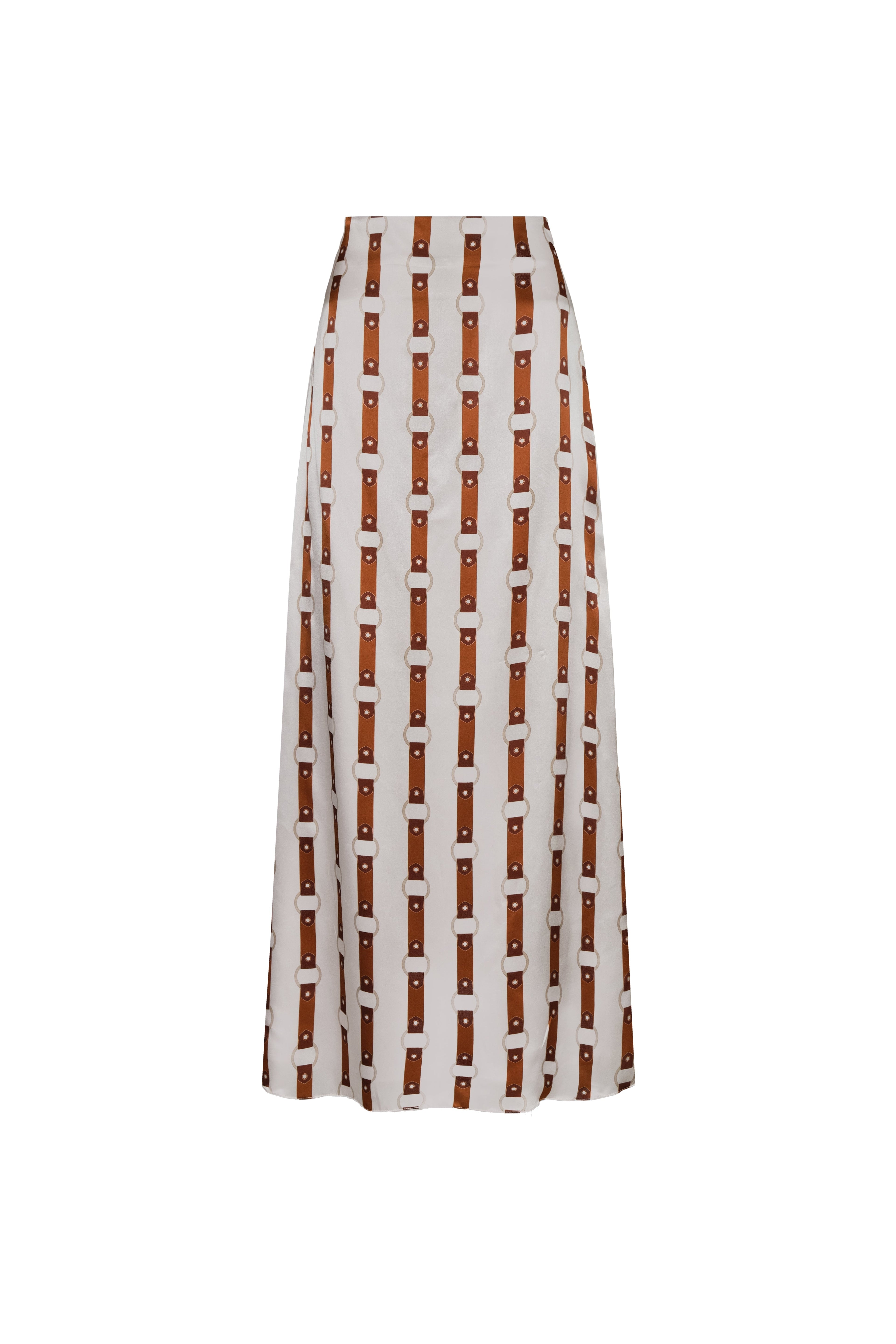 Carlota Satin Silk Maxi Skirt / Horse Reins