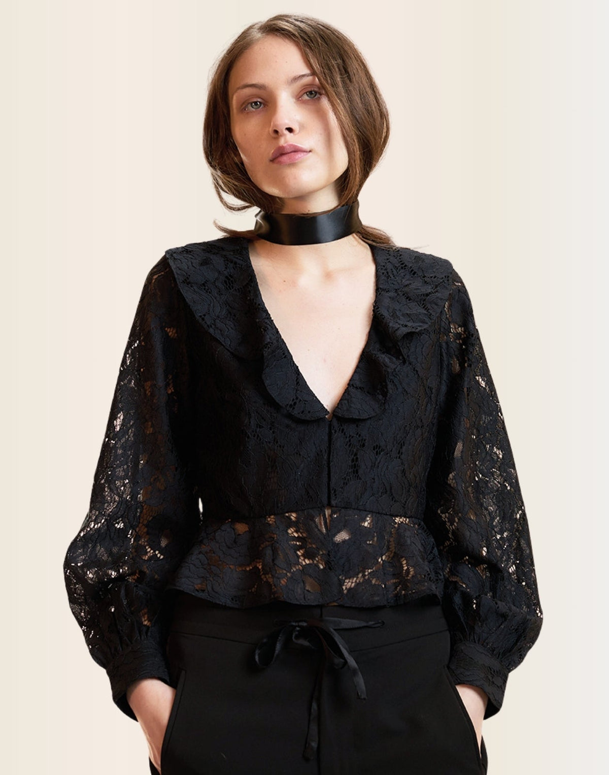 Black lace blouse
