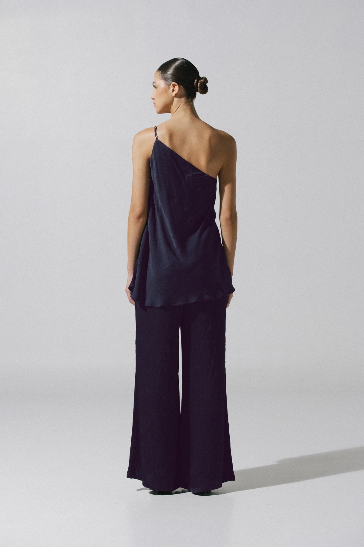 Ferrat Top by Baobab, full front view with fluid fall and decorated shoulder.