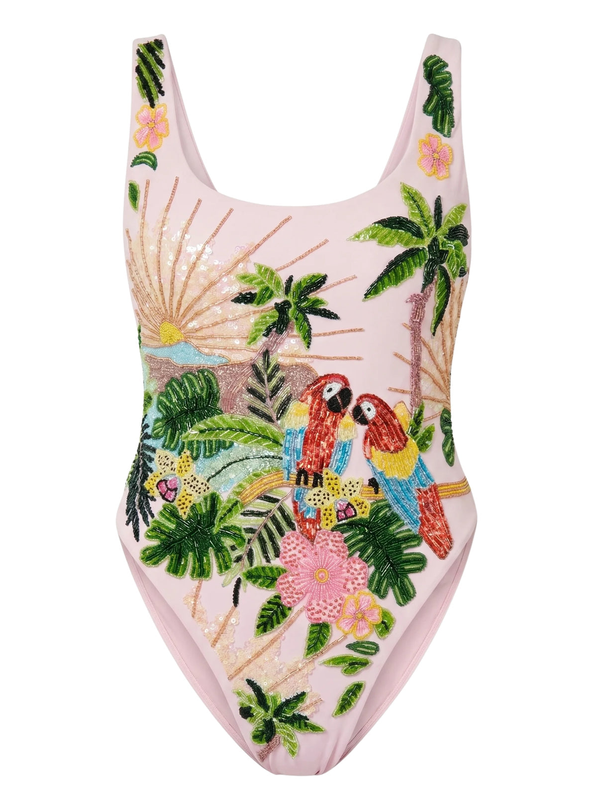 Maya Scoop Back Tropical Swimsuit | Pink