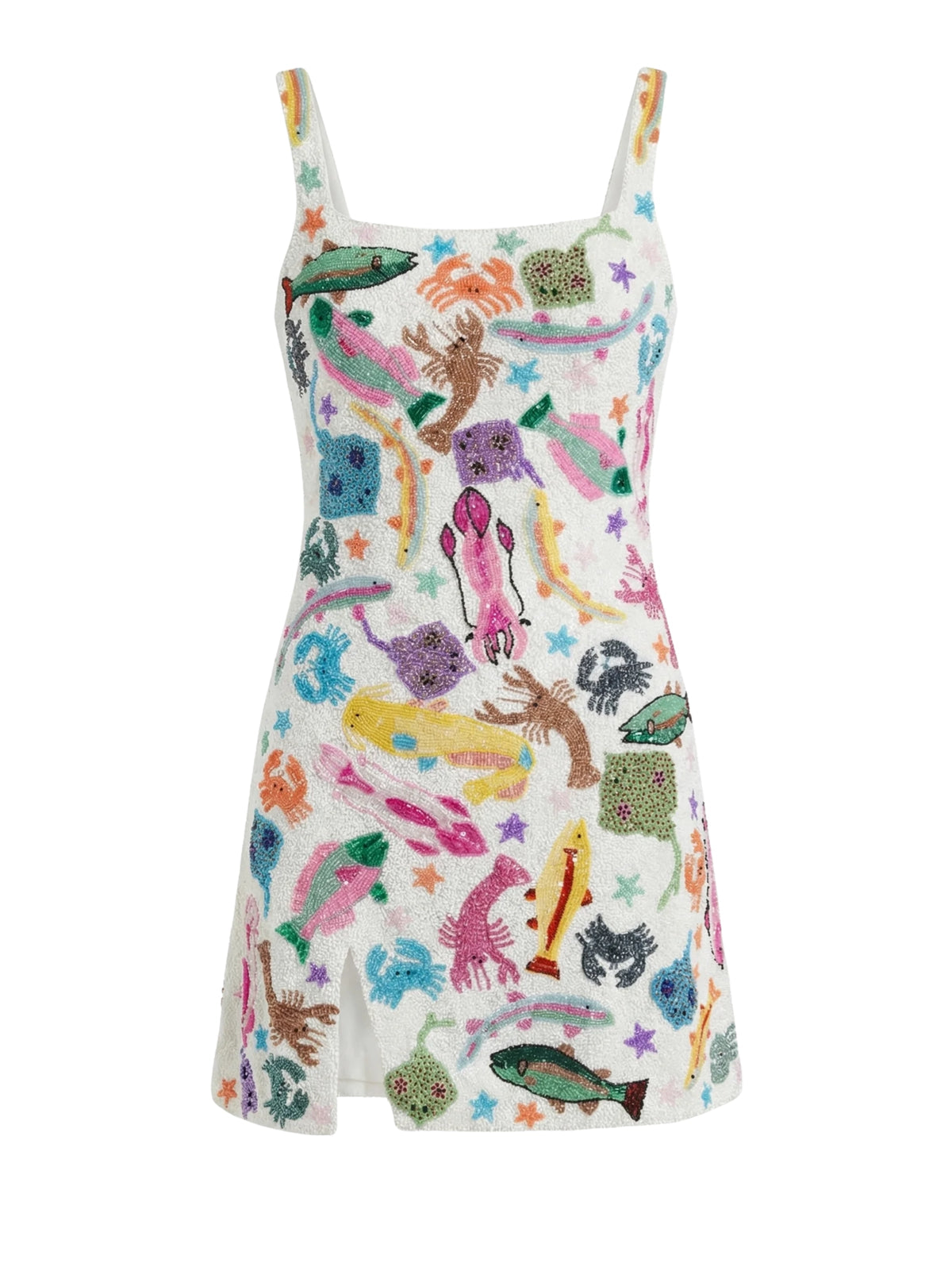 Arizona Beaded Mini Dress | White