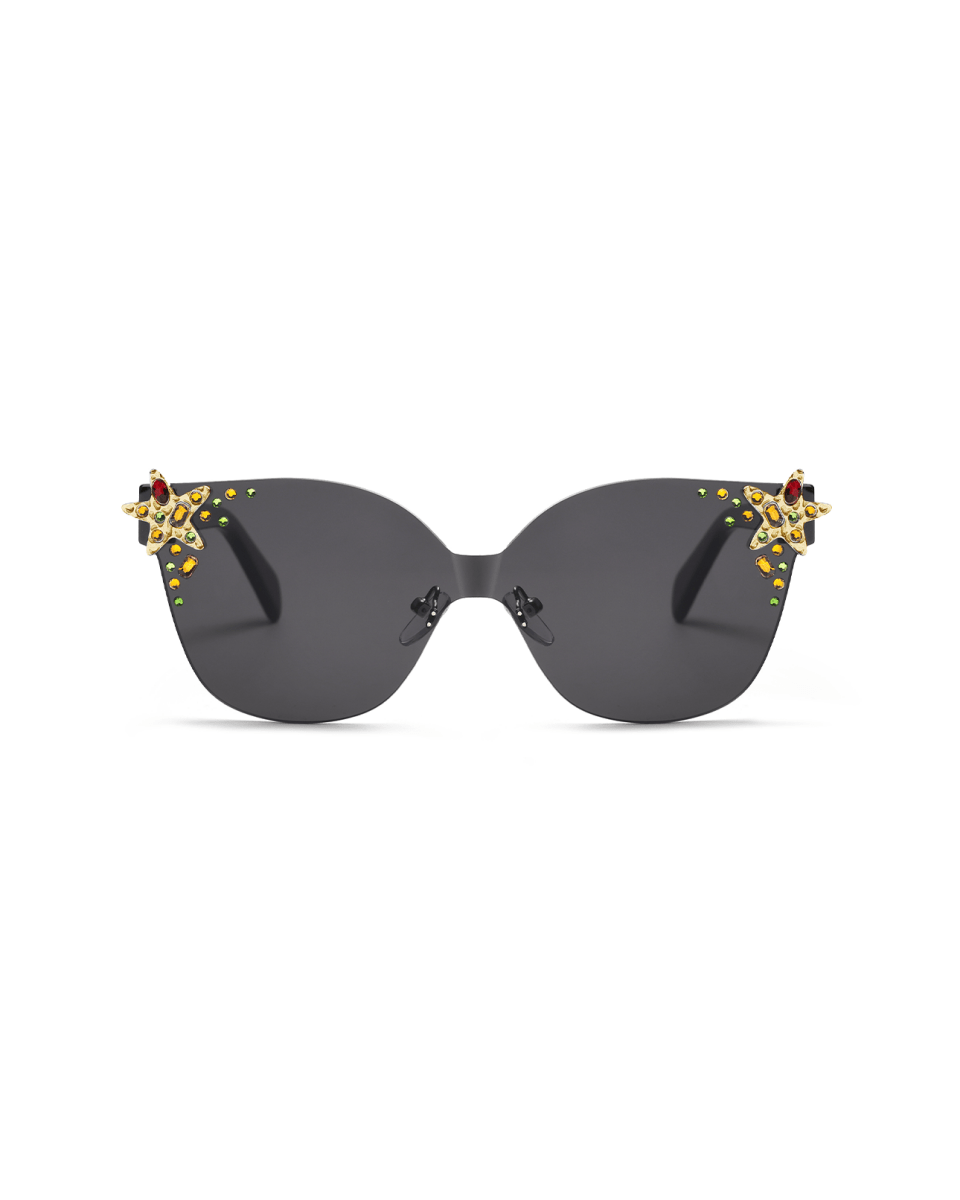Oceanus x SOJOS Glowheart Sunglasses Black