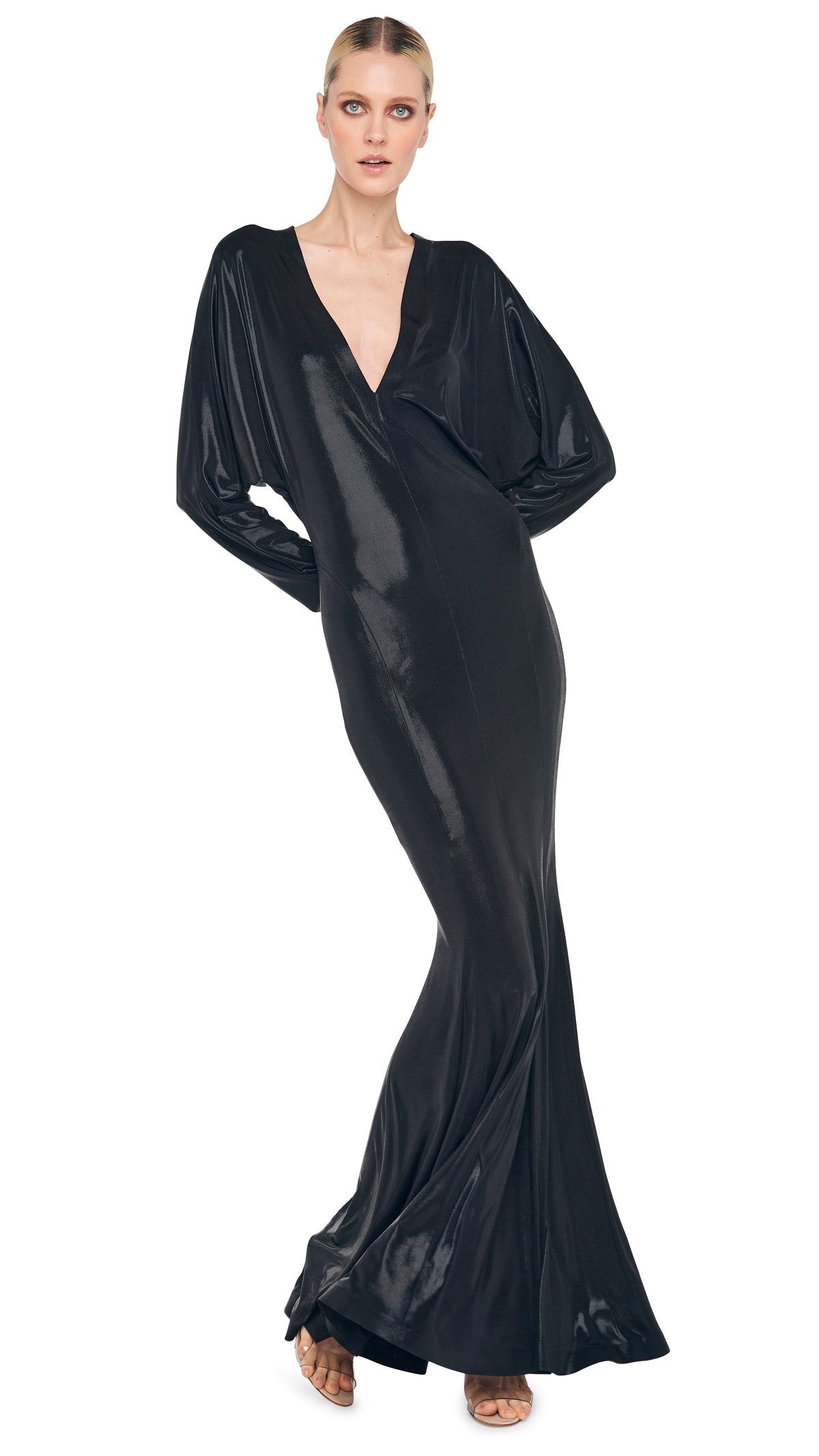 DOLMAN V NECK FISHTAIL GOWN