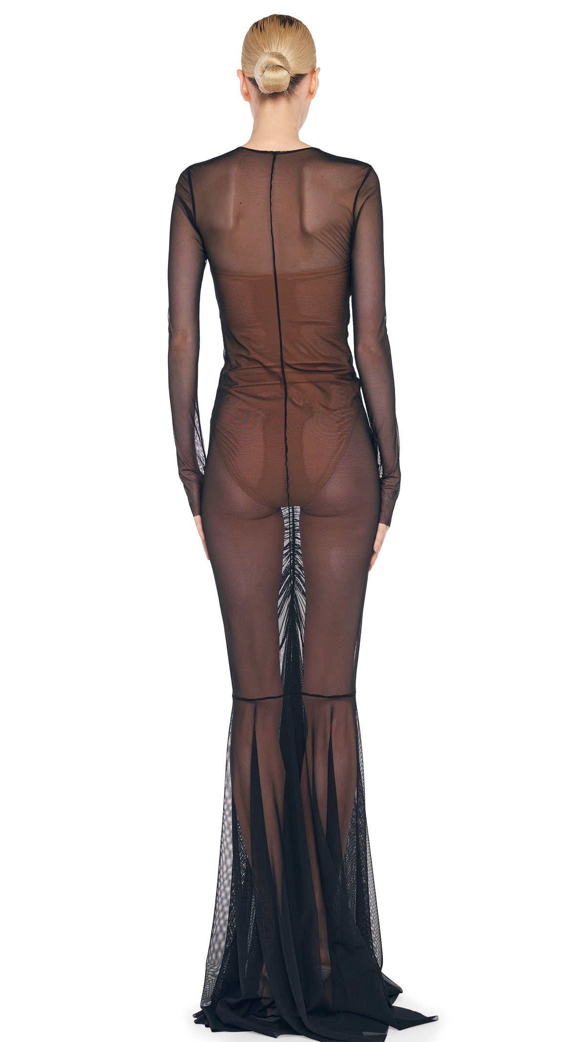 LS SHIRRED FISHTAIL GOWN / BISHOP