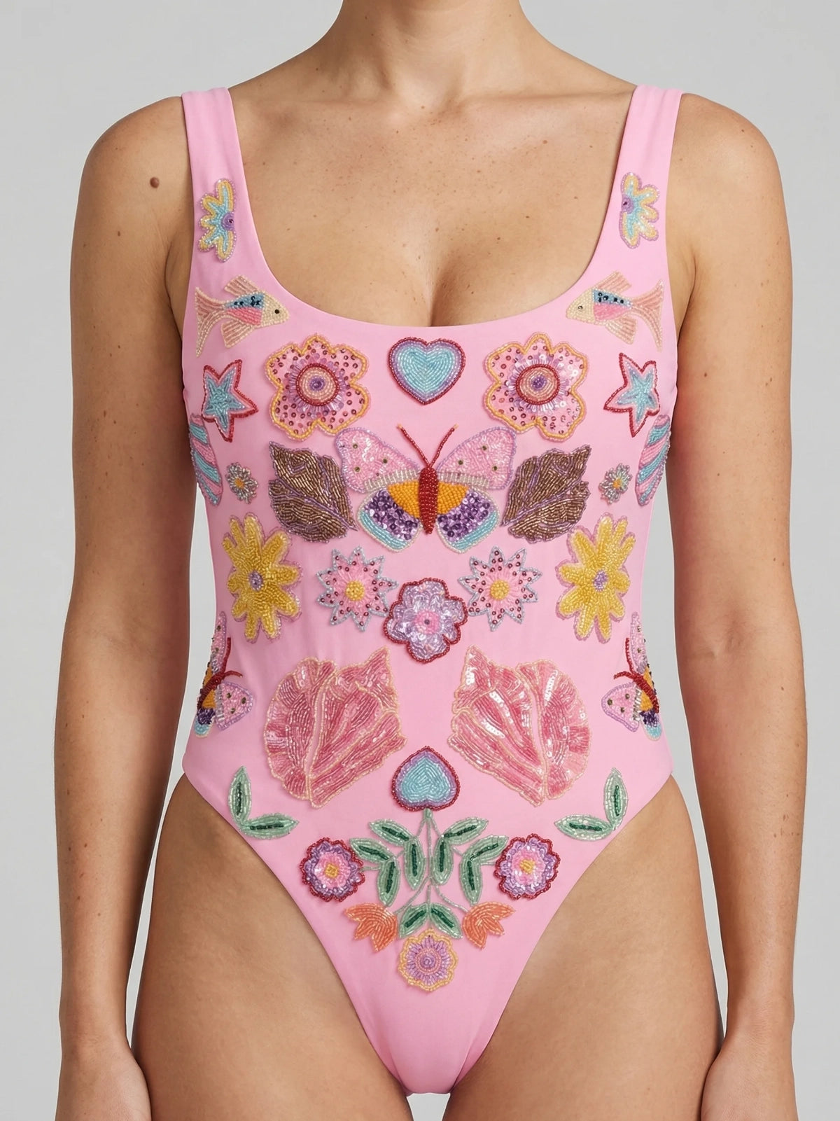 Mirrored Sea one piece | Pink